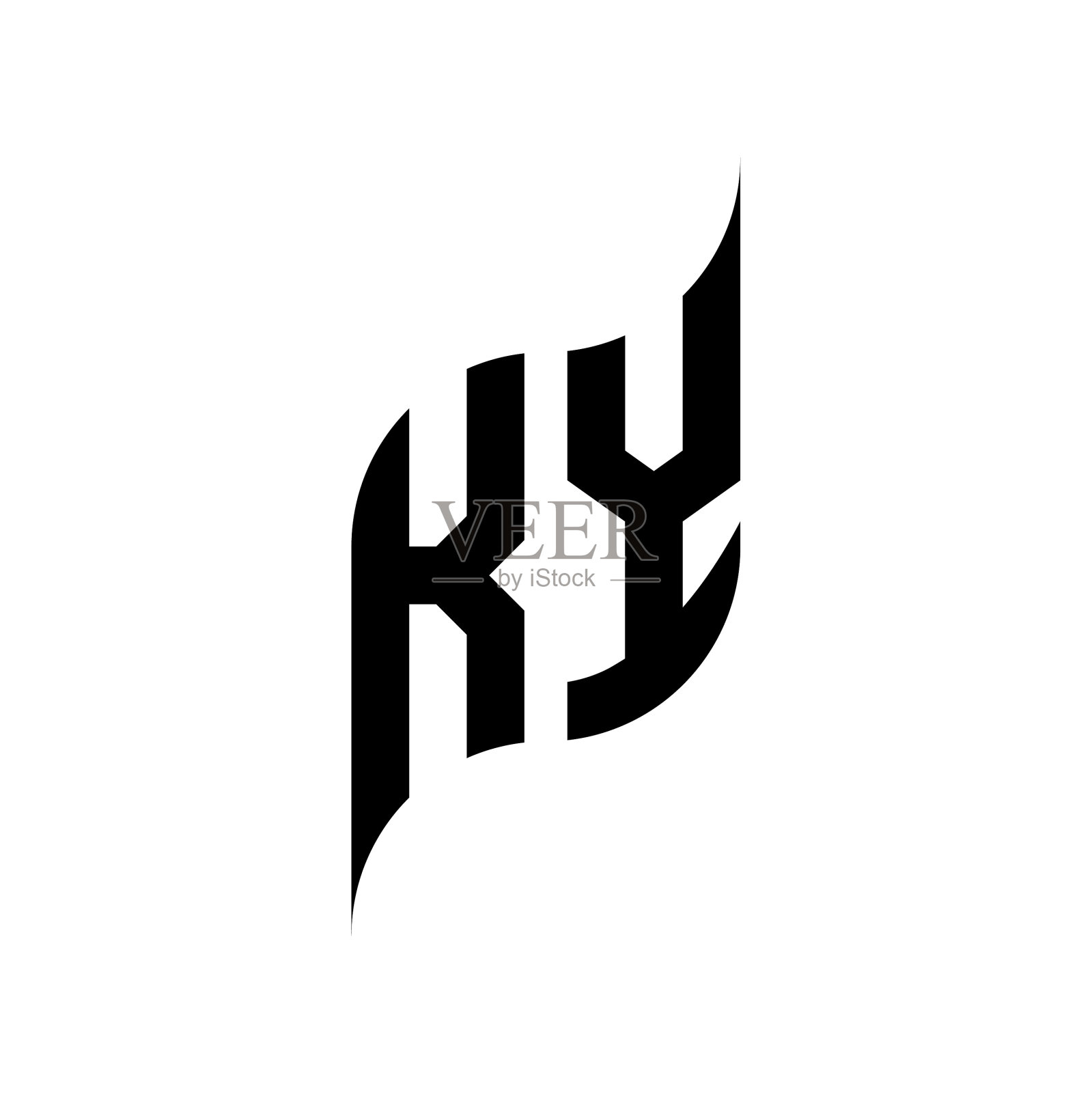 Ky标志字母组合设计模板插画图片素材