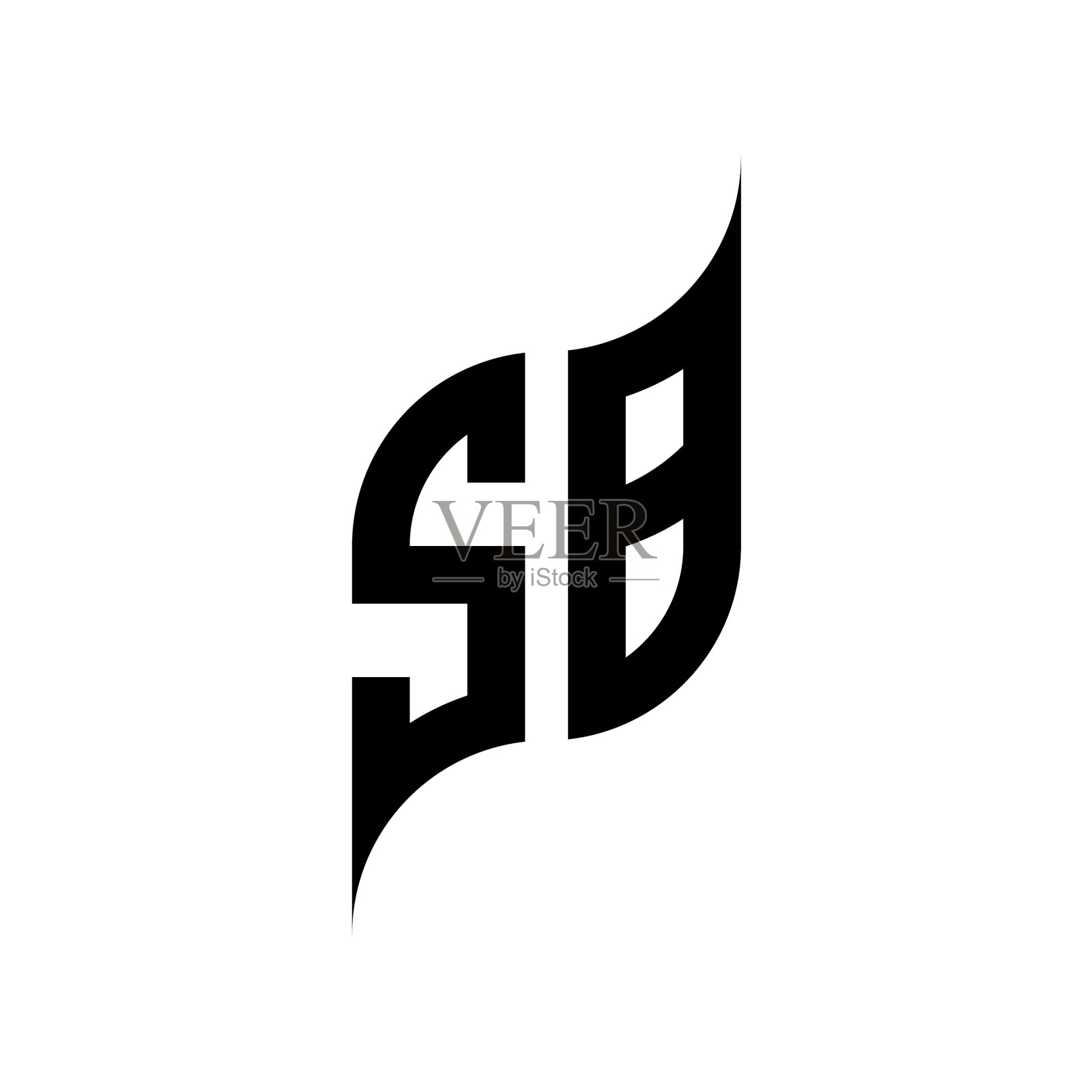 Sb标志字母组合设计模板插画图片素材