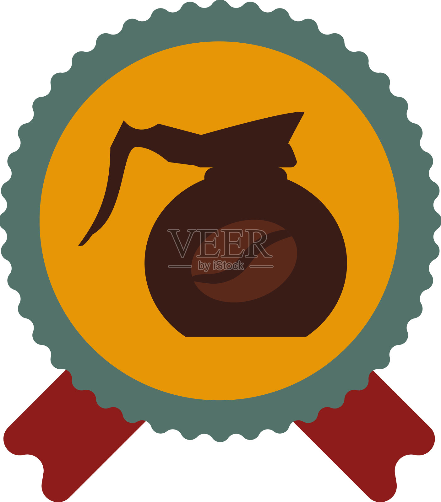 咖啡饮品店或咖啡馆的广告徽章插画图片素材