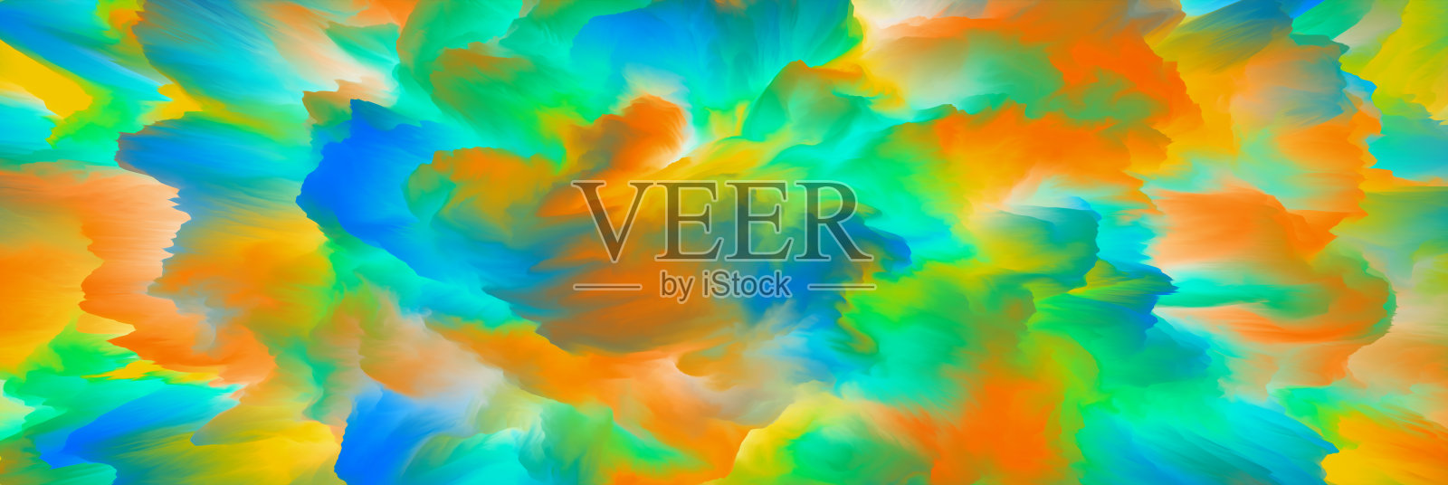 神奇的世界。超现实主义的景观。抽象的奇幻背景。三维演示插画图片素材