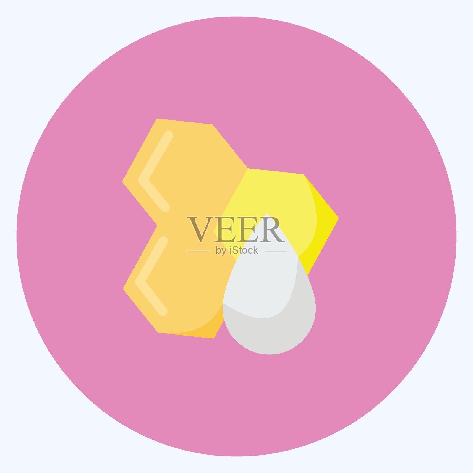 图标蜂窝。适合蜜蜂农场使用。平的风格。简单的设计可编辑。设计模板向量。简单的说明插画图片素材