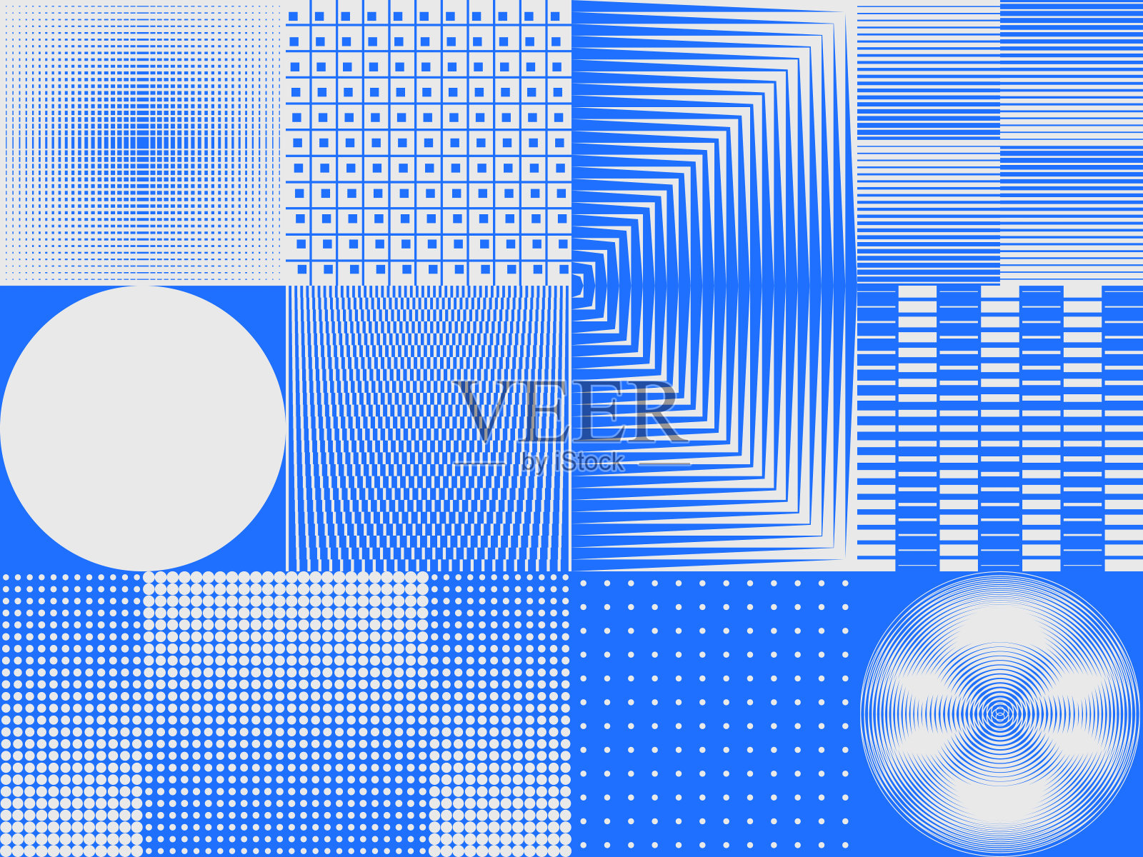 抽象极简向量图形与数字过渡效果启发野兽派风格插画图片素材