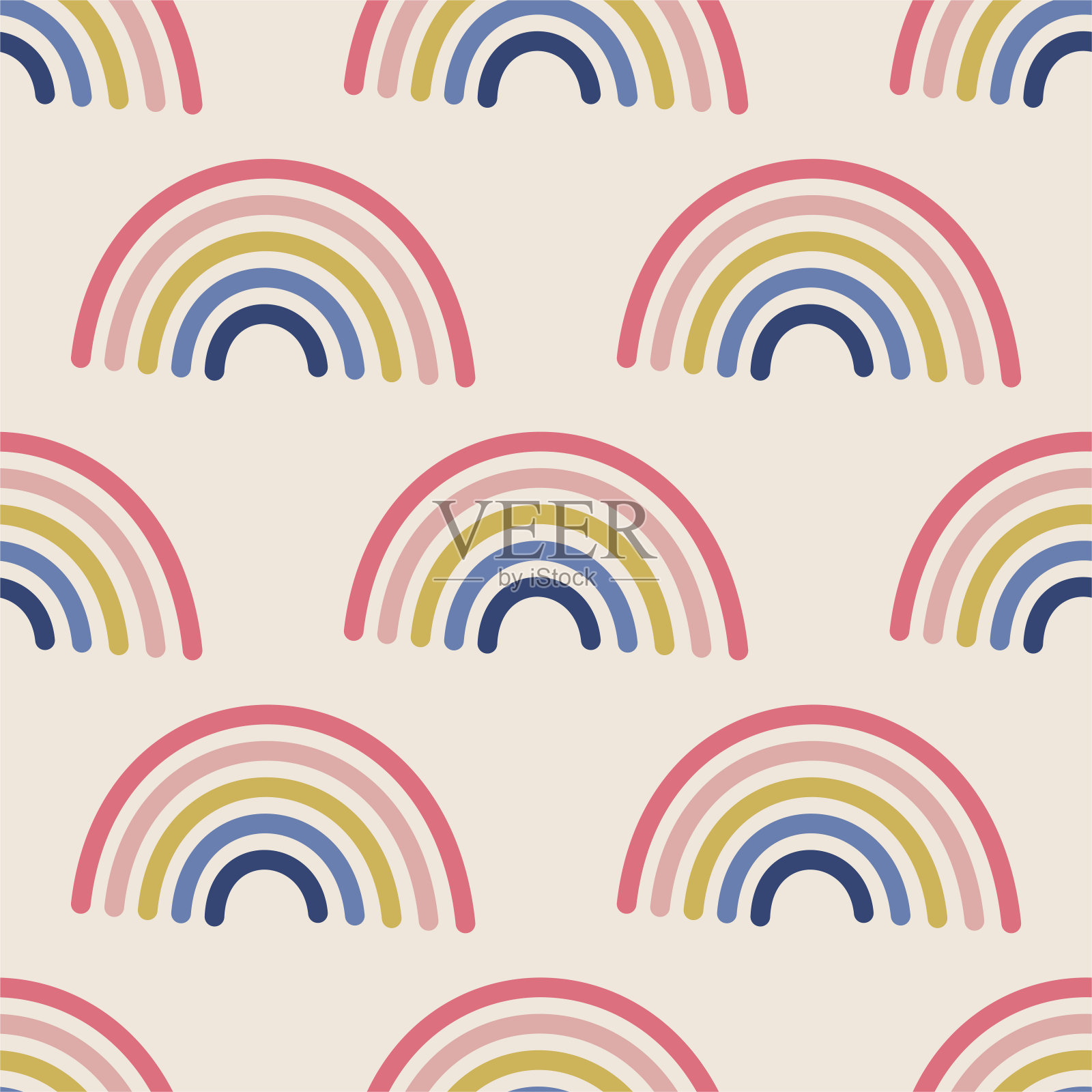 无缝矢量彩虹图案。背景设计，织物，纺织品，封面，包装。插画图片素材