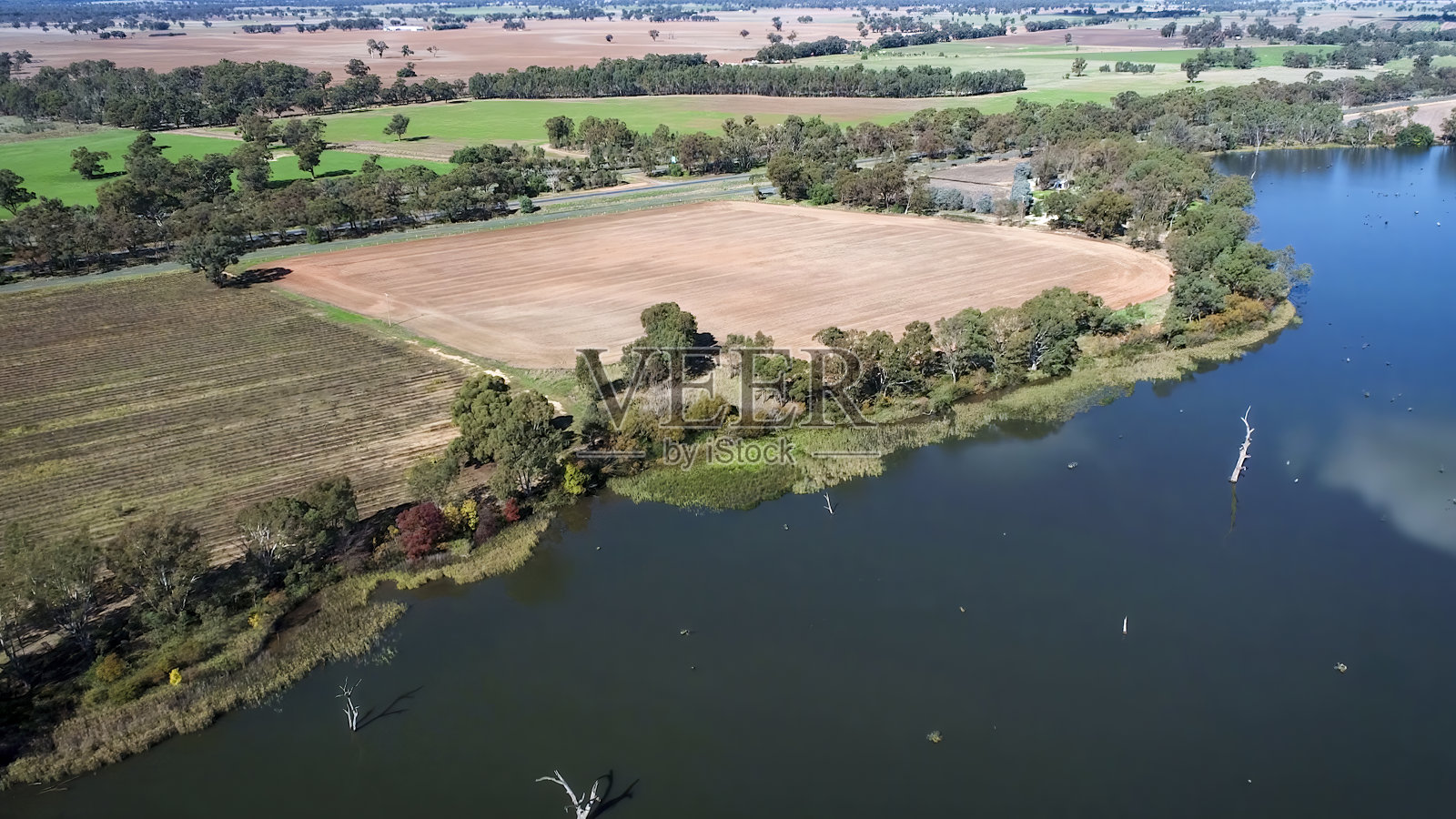 维多利亚州Nagambie的开放农田照片摄影图片