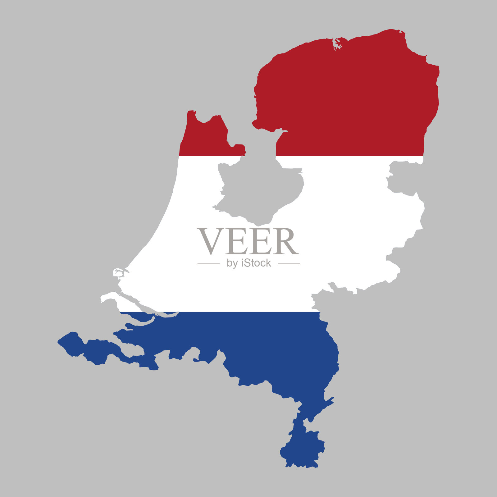 地图边界内的荷兰国旗插画图片素材