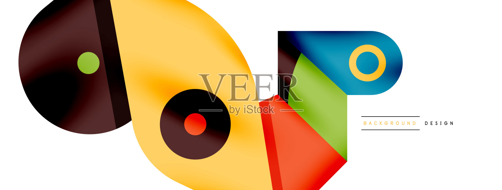 最小几何壁纸。创造性的抽象背景。简单的形式线条和圆组成矢量插图墙纸横幅背景或着陆页面插画图片素材