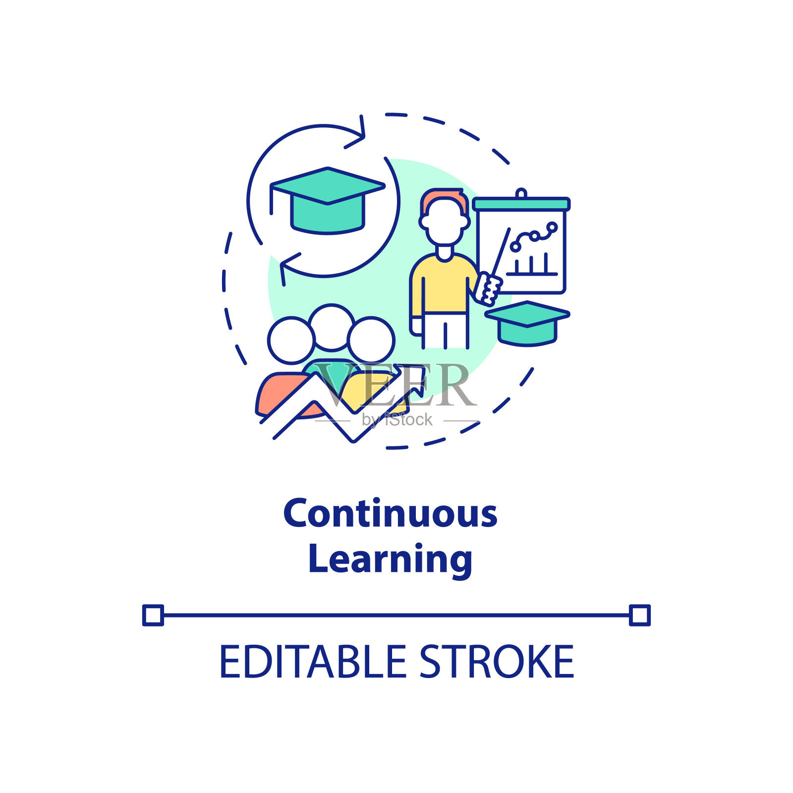 持续学习概念图标插画图片素材
