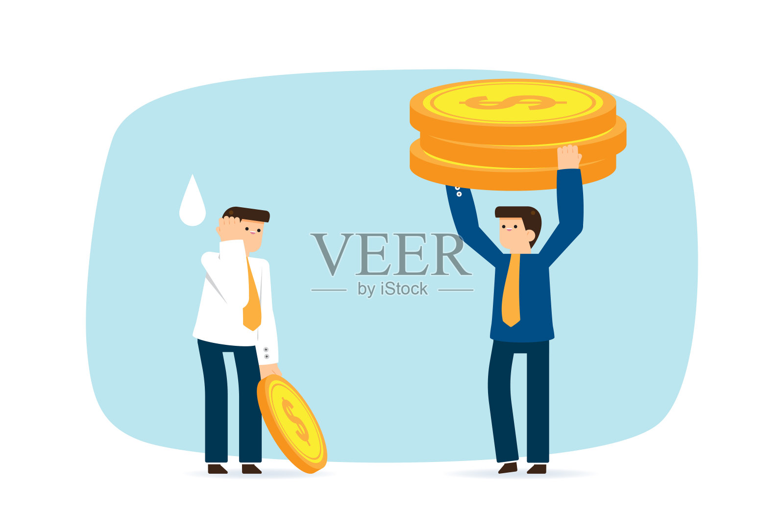 商业人士显示不同的利润插画图片素材