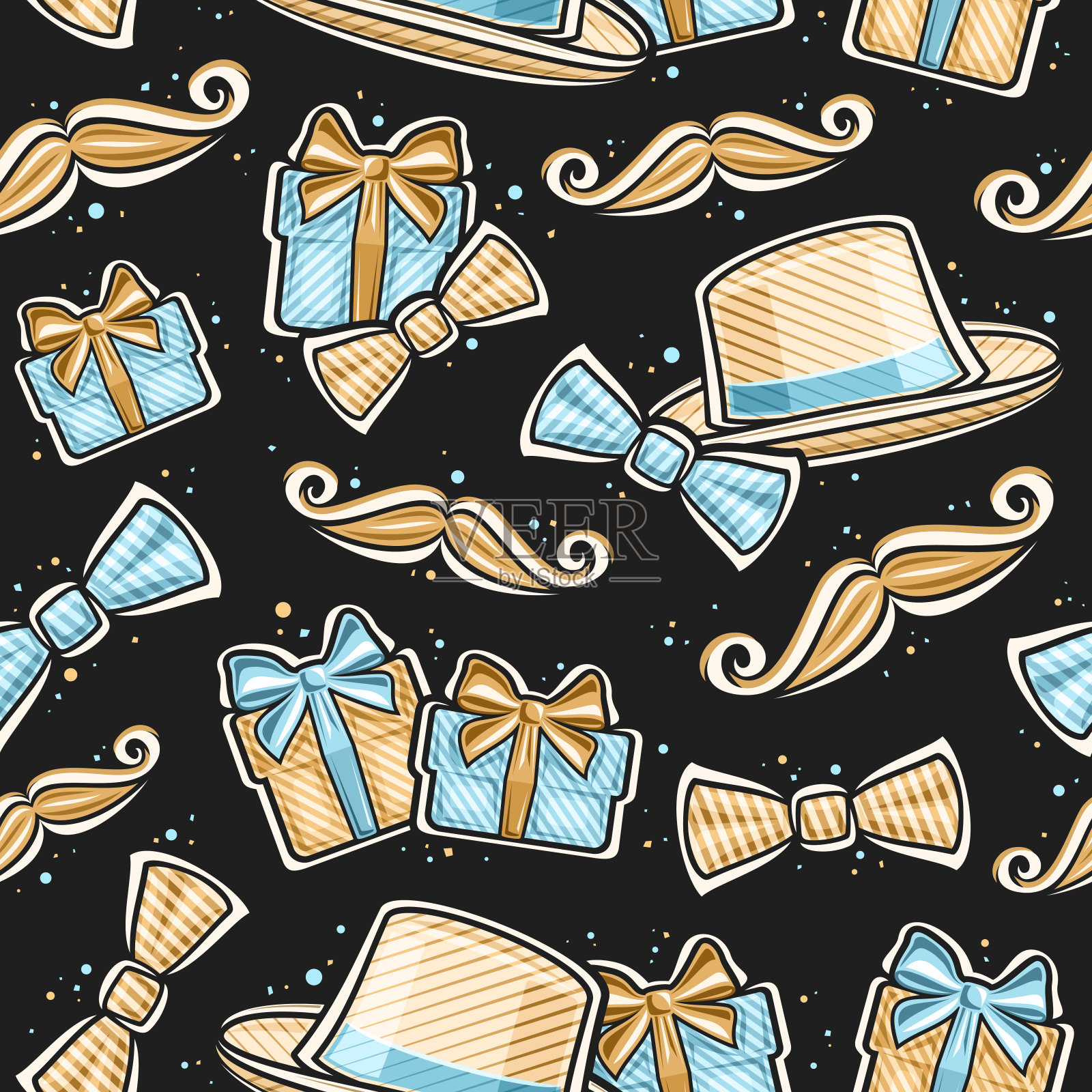 矢量父亲节无缝模式插画图片素材