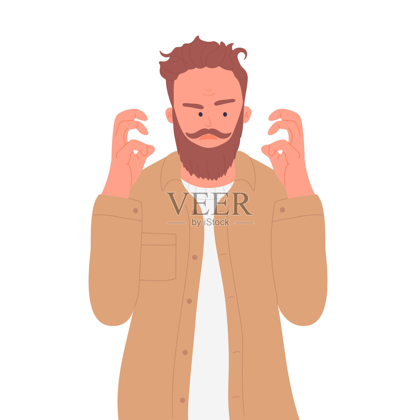 愤怒的生气男人孤立插图插画图片素材