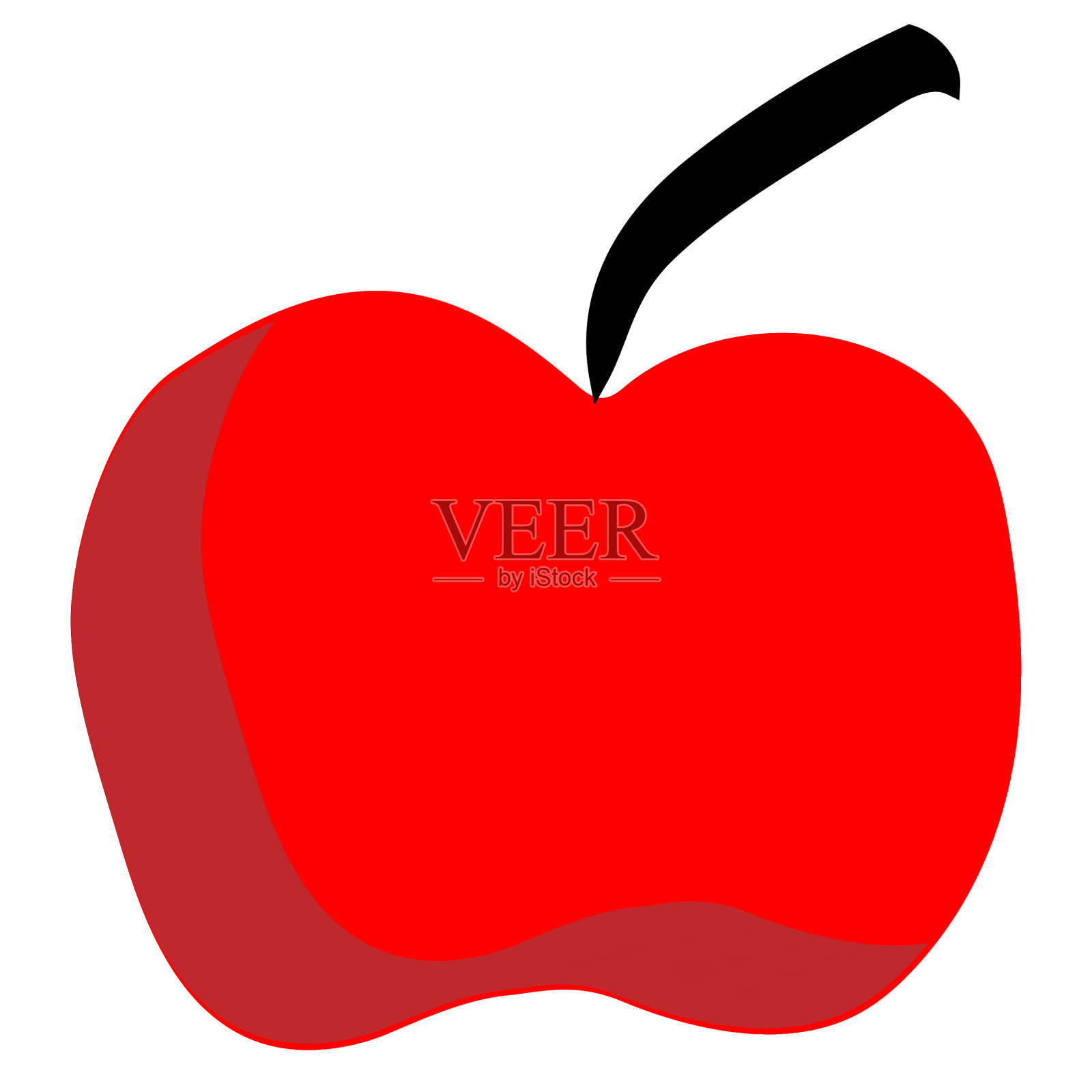 红苹果卡通孤立或切割设计元素图片