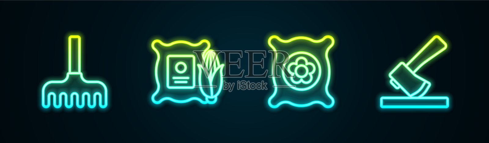 把行园耙玉米在麻袋里装满图标素材