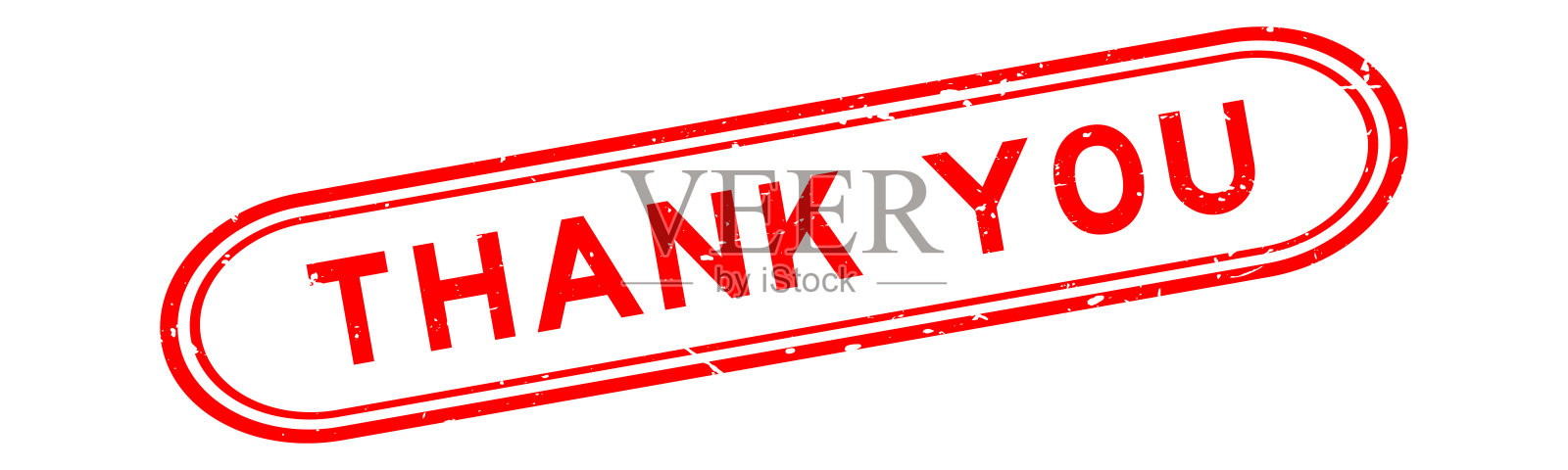 白色背景上的红色感谢章插画图片素材