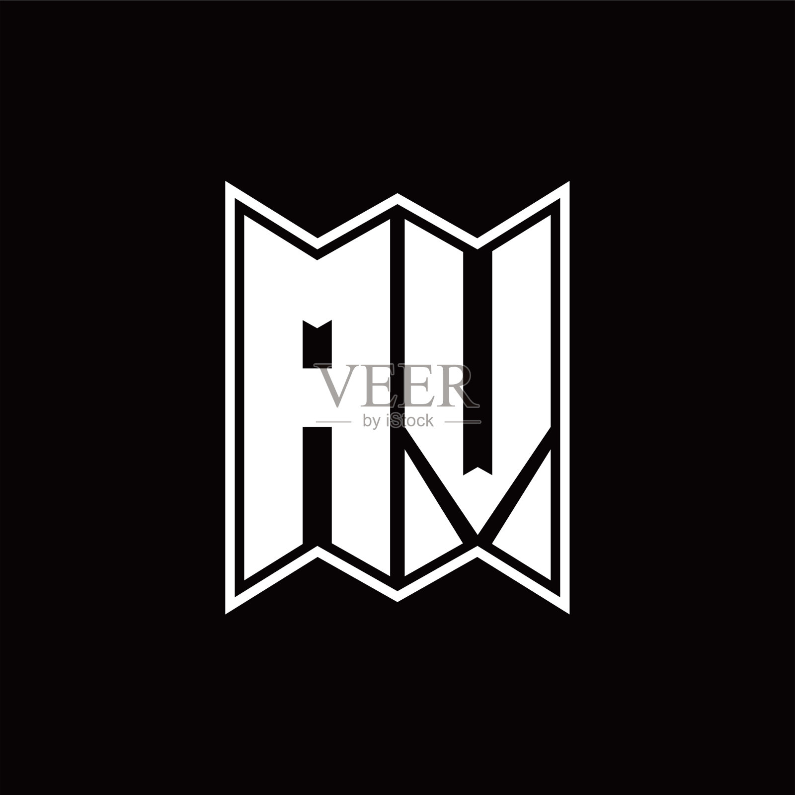 Av标志字母组合与会徽风格设计模板插画图片素材