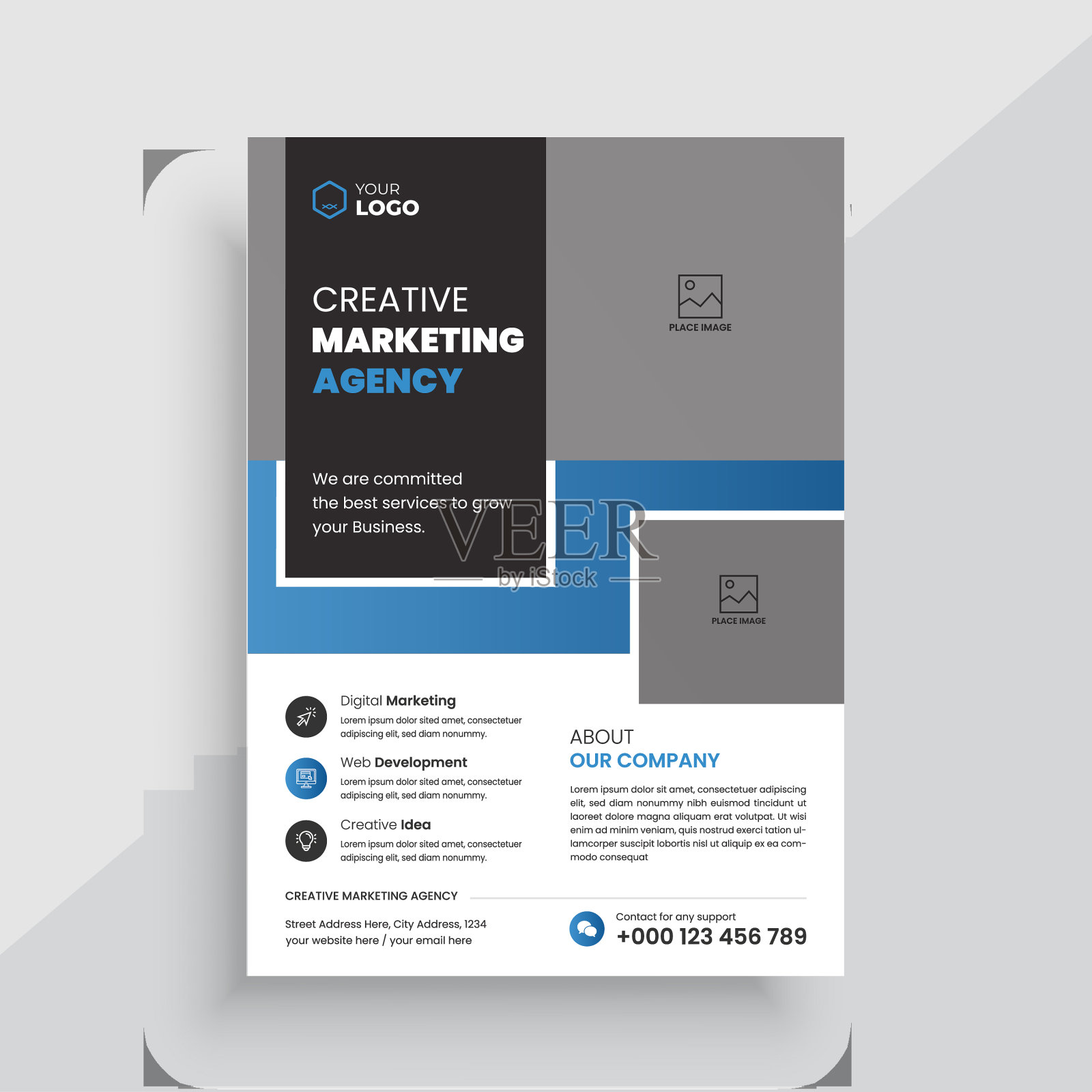 创意企业业务机构传单模板设计模板素材