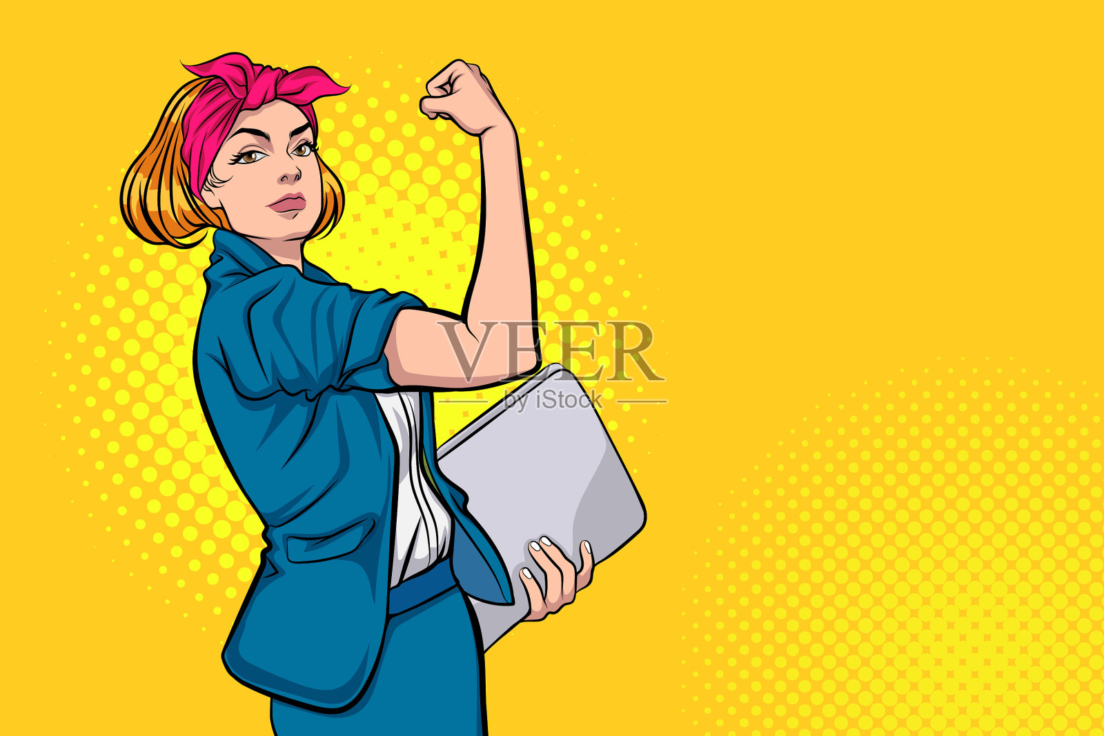 商业女性的手势，我们可以做流行艺术插画图片素材