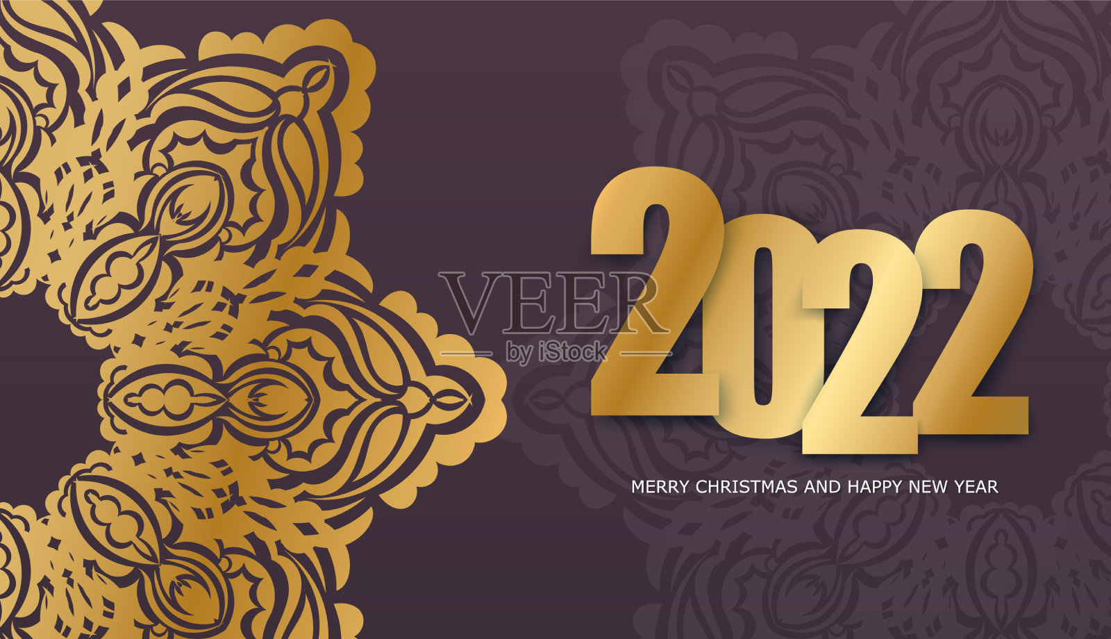 2022年圣诞快乐勃艮第彩色传单设计模板素材