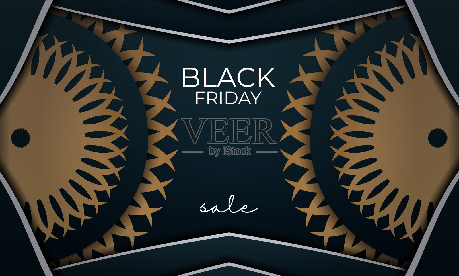 黑色星期五的横幅是蓝色的，带有金色设计模板素材