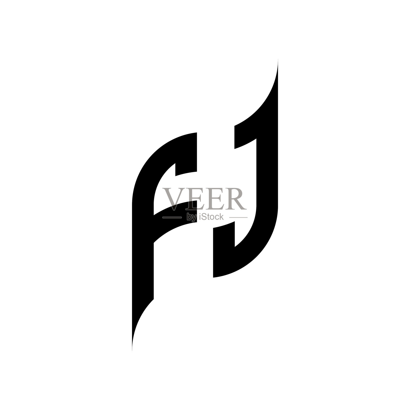 Fj标志字母组合设计模板设计元素图片