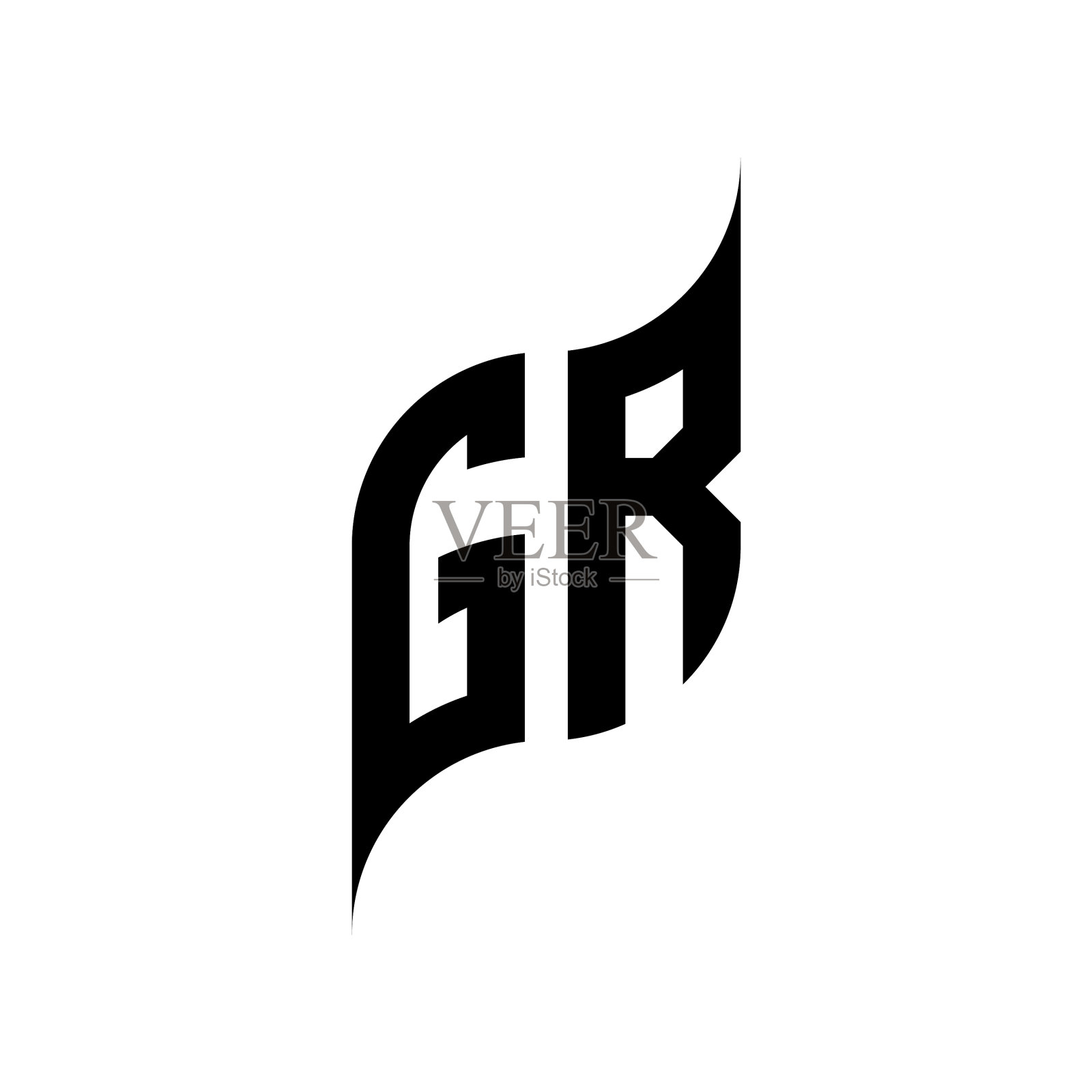 Gr标志字母组合设计模板插画图片素材