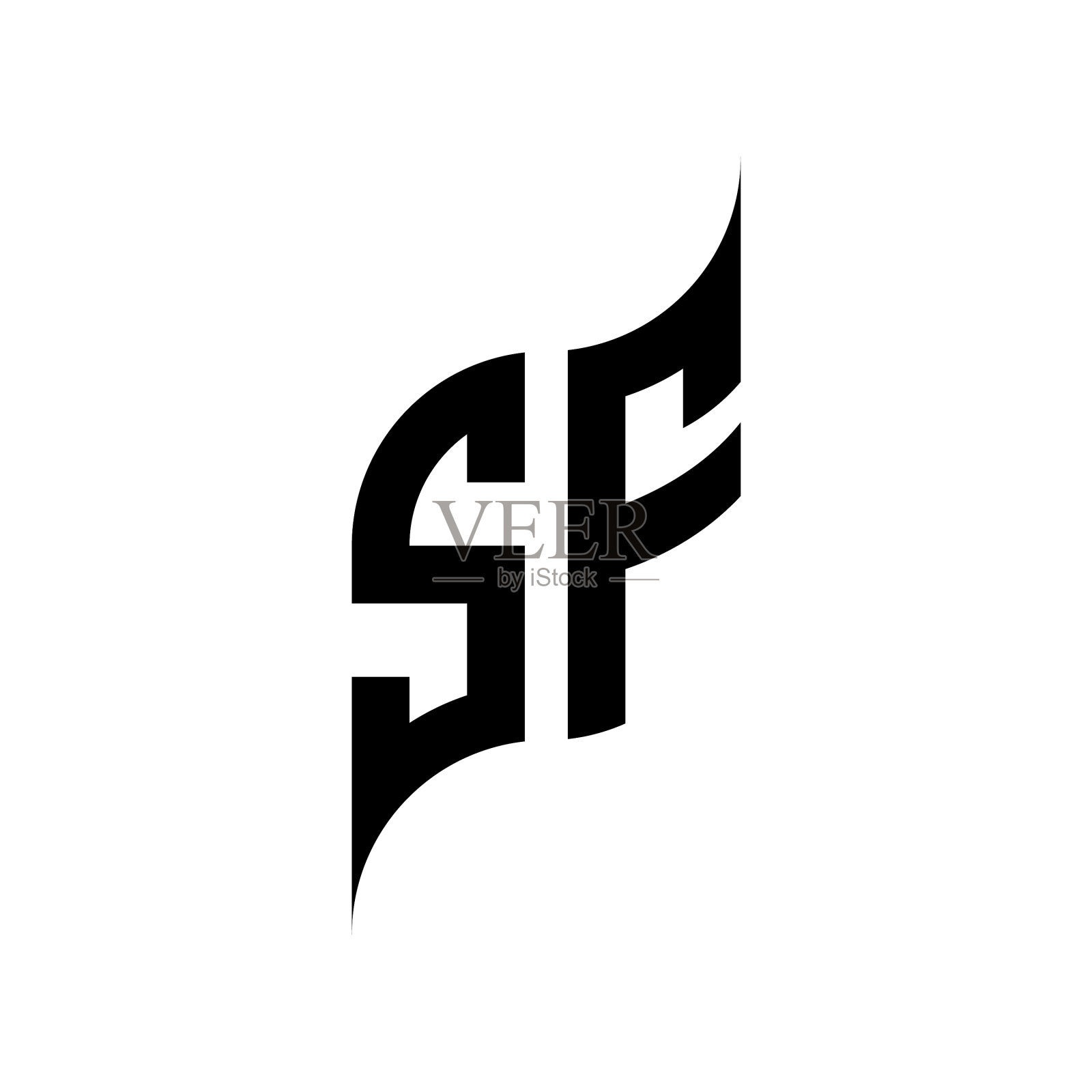 Sf标志字母组合设计模板设计元素图片