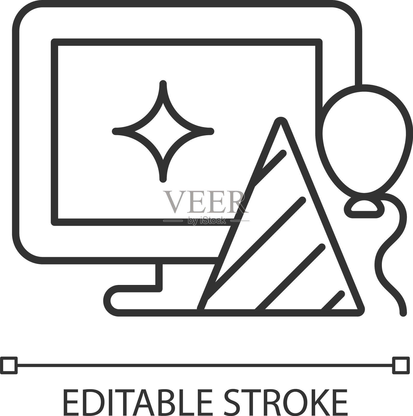 办公室方线形图标插画图片素材