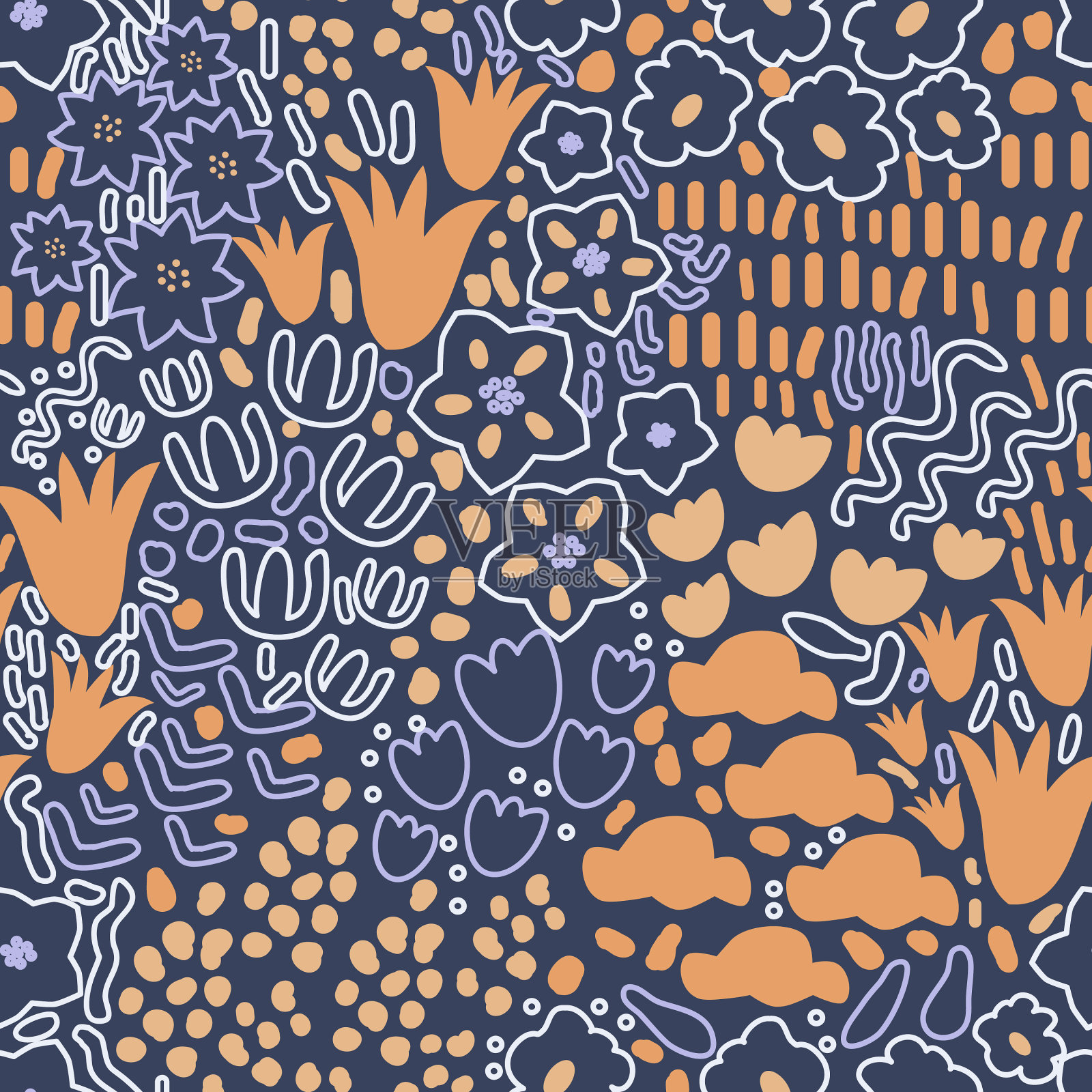 无缝的杂乱的模式插画图片素材