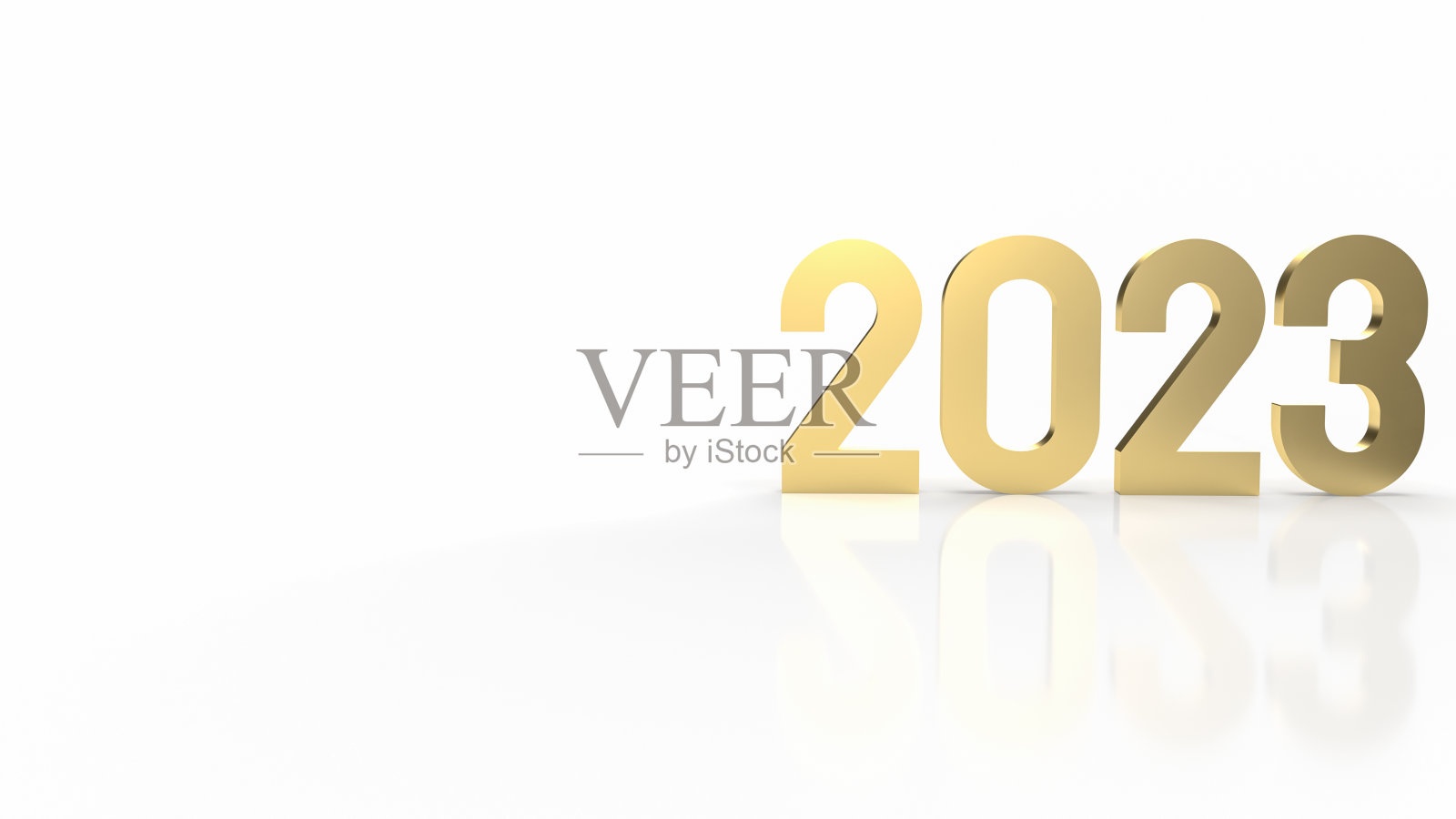 编号2023黄金白色背景3d渲染照片摄影图片