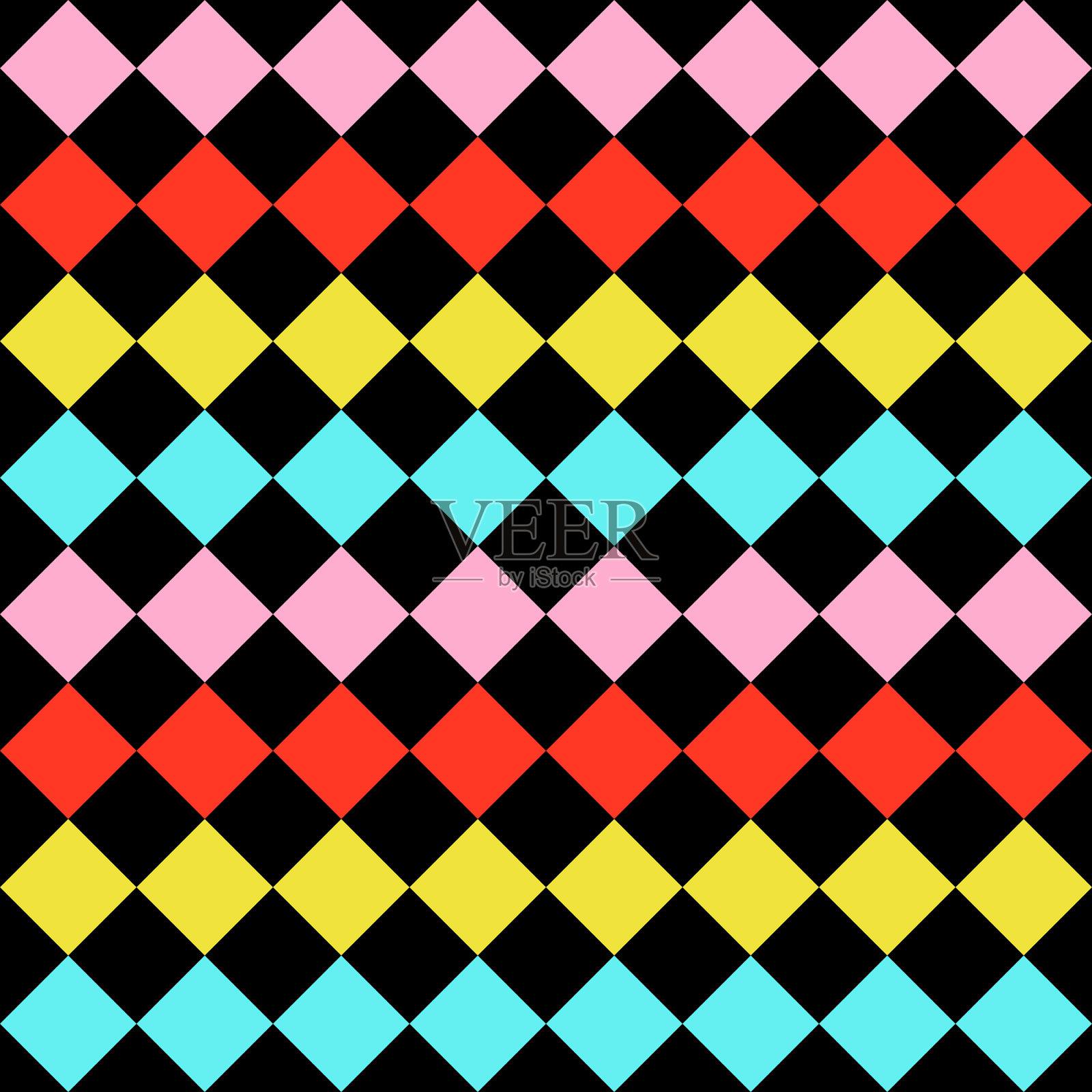 黑色背景与彩色菱形插画图片素材