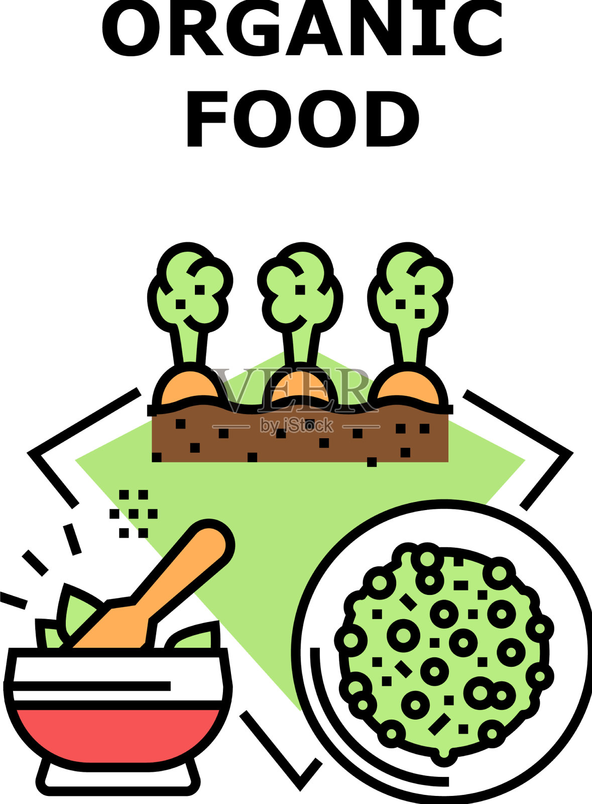 有机食品概念色插画图片素材