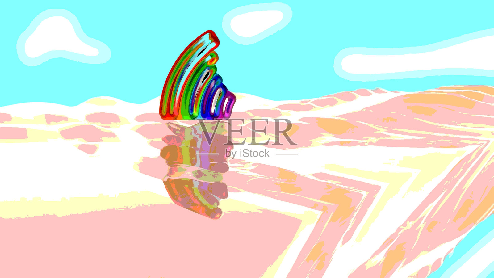 彩虹的快乐背景视频3D渲染照片摄影图片