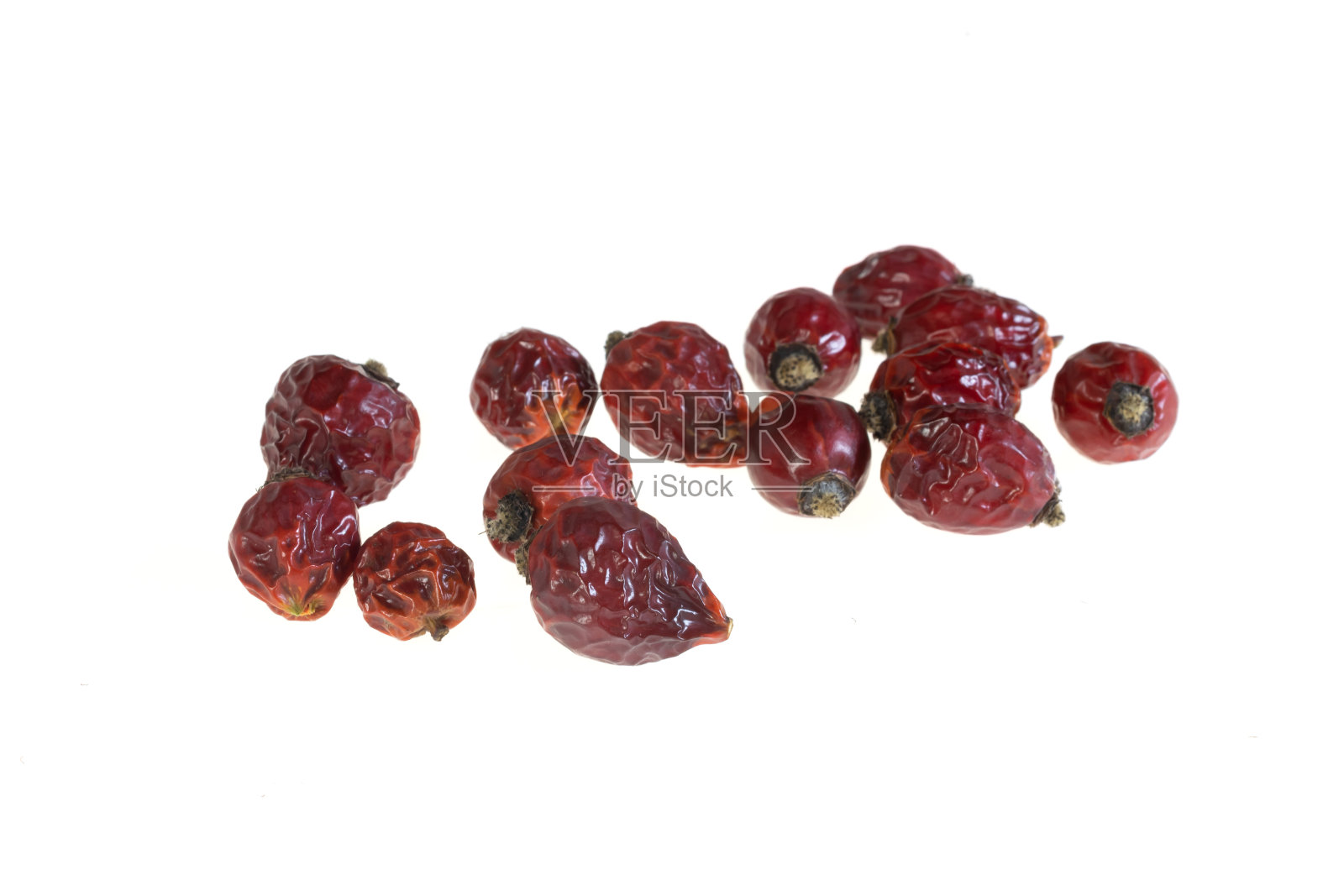 干燥的玫瑰果，白色孤立的背景照片摄影图片