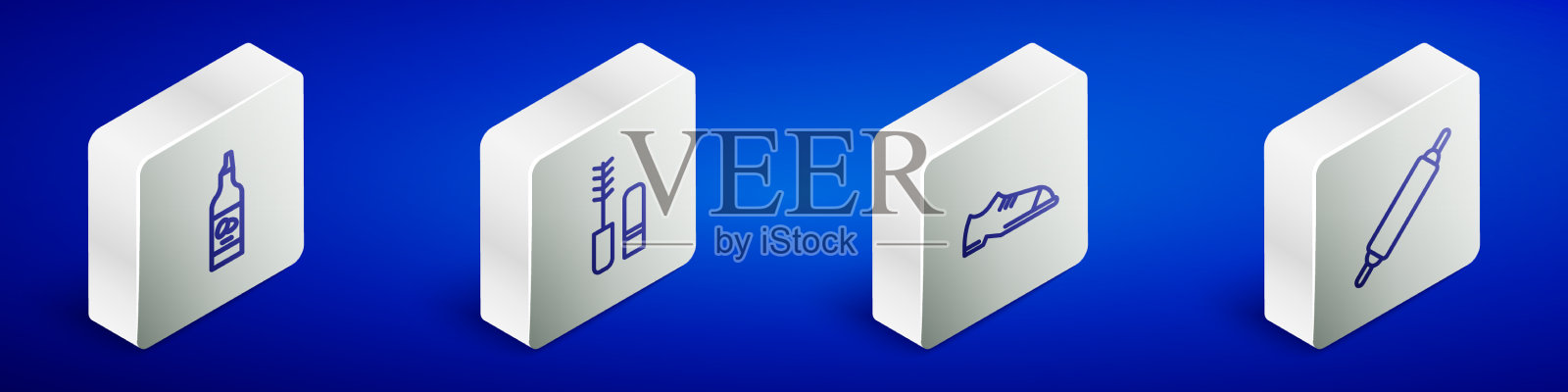 设置等距线瓶橄榄油睫毛膏图标素材