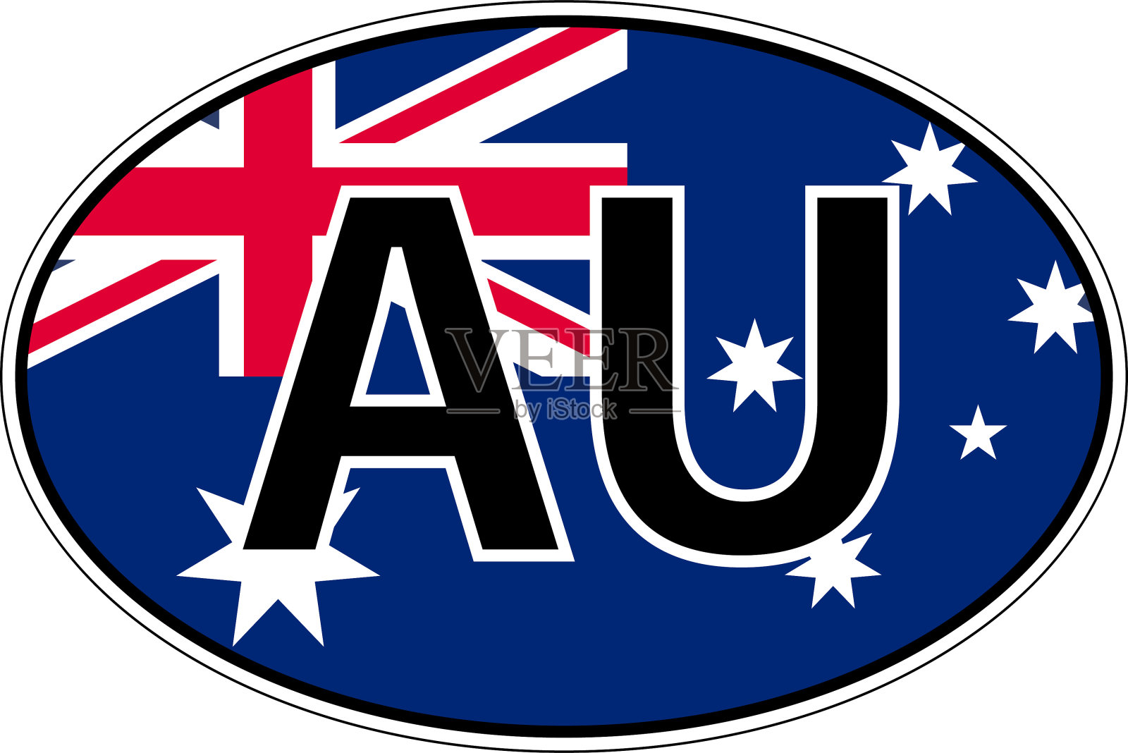 英联邦澳大利亚非盟旗帜标签贴纸车，国际车牌插画图片素材