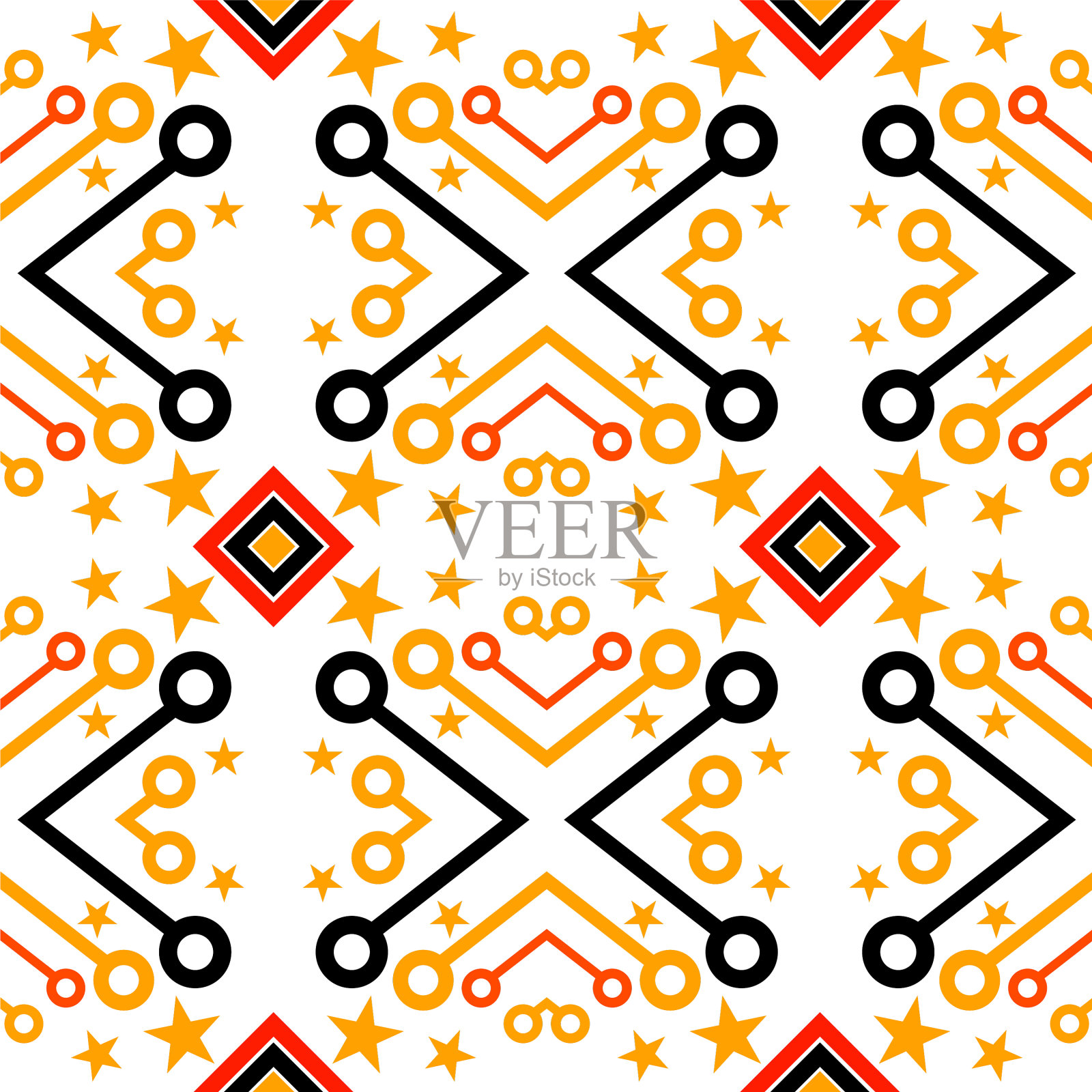 南非东方民族几何图案插画图片素材