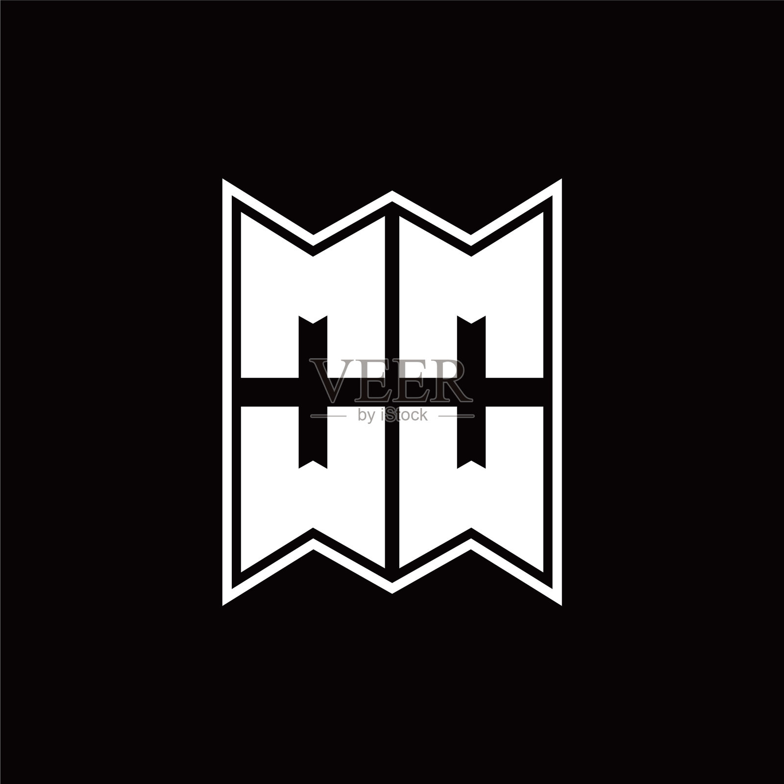 Oo标志字母组合与会徽风格设计模板插画图片素材