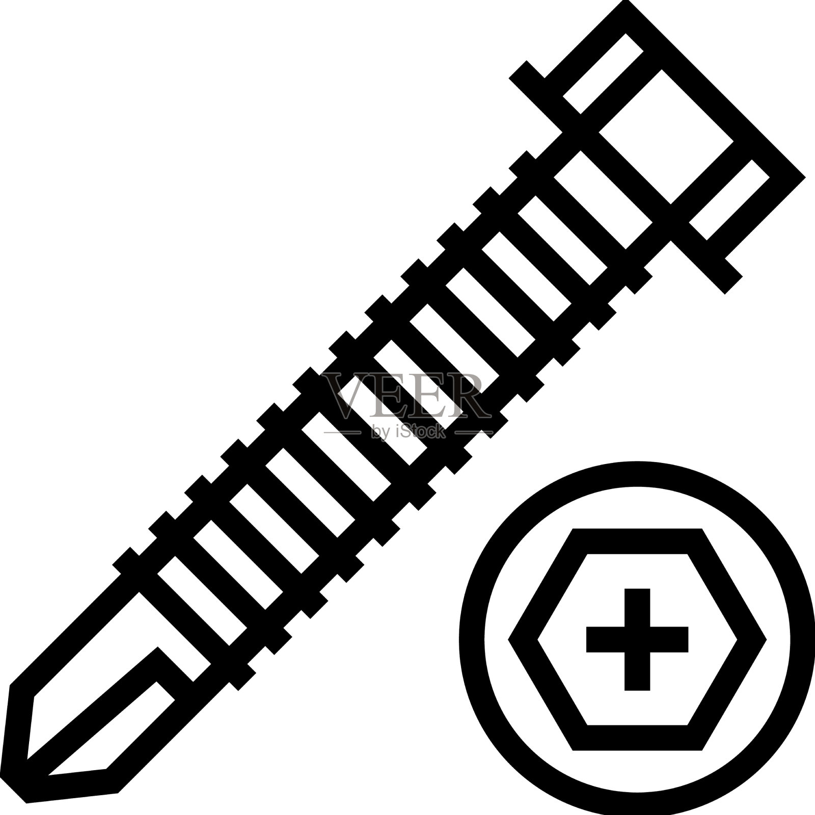 圆头螺钉线图标图标素材