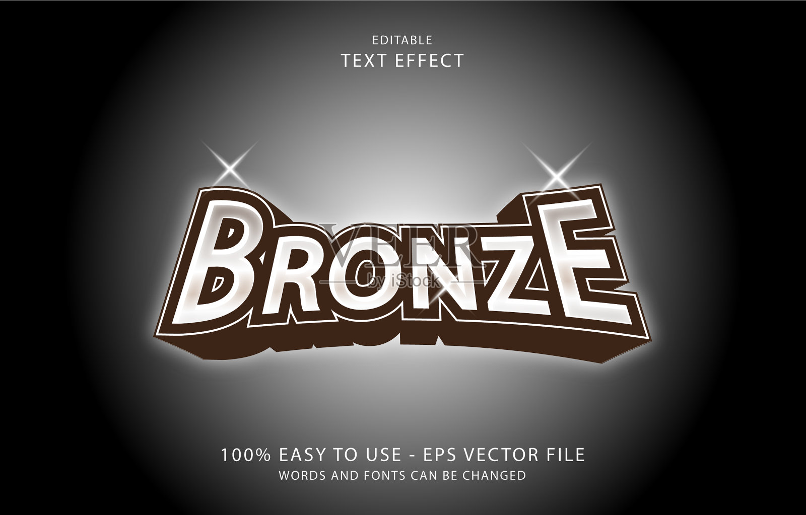 可编辑文本效果青铜风格插画图片素材