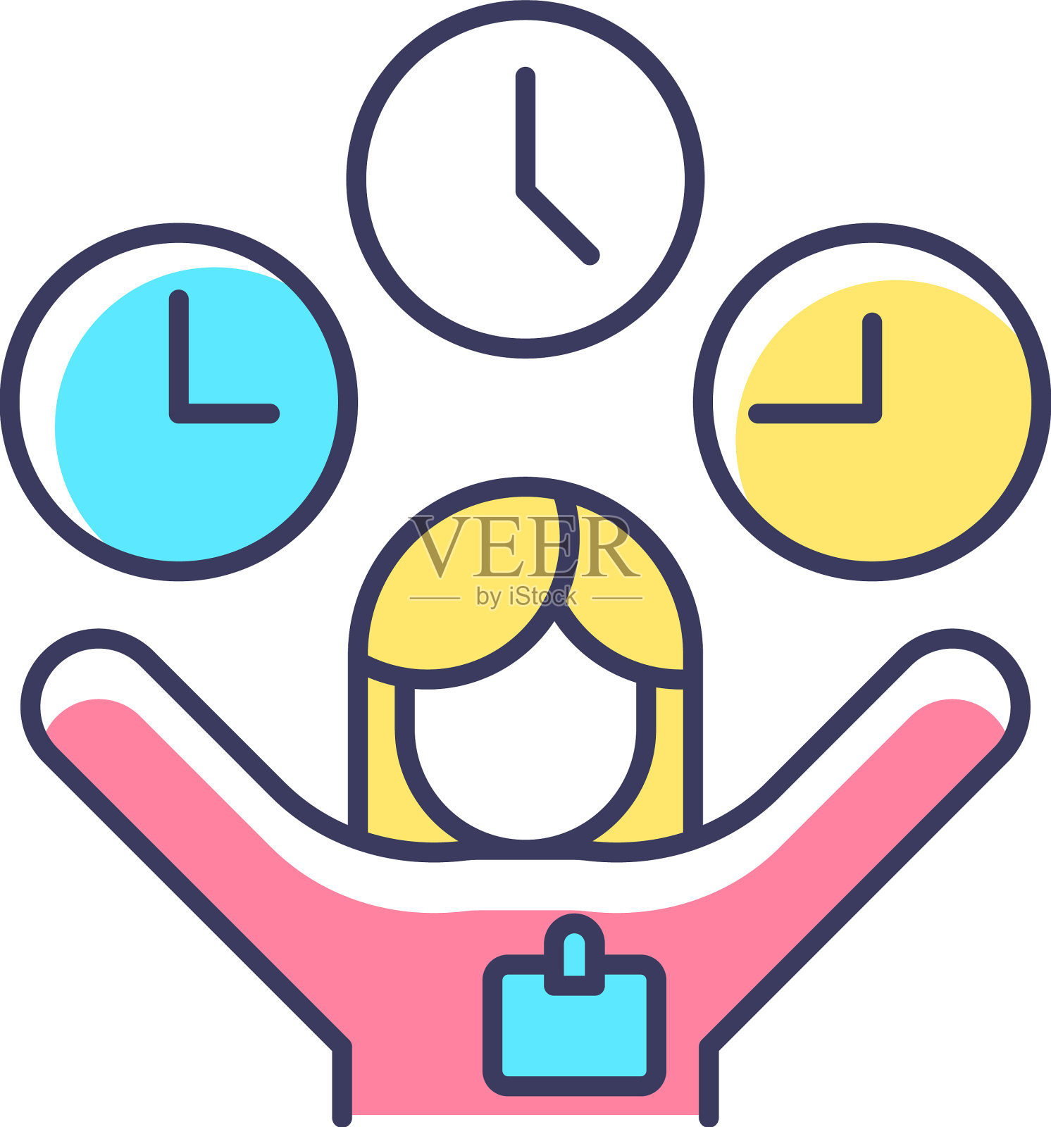 灵活的时间RGB彩色图标图标素材