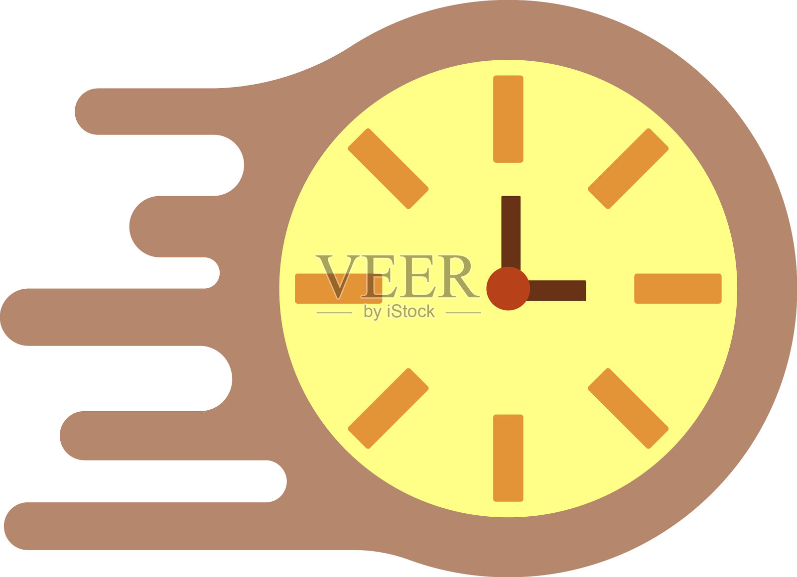 运行时钟时间图标孤立在白色设计元素图片