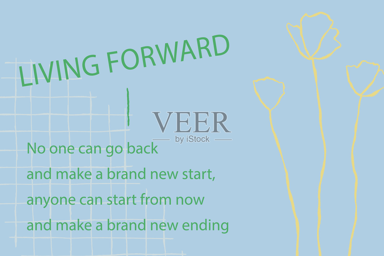 美学花横幅模板与积极插画图片素材