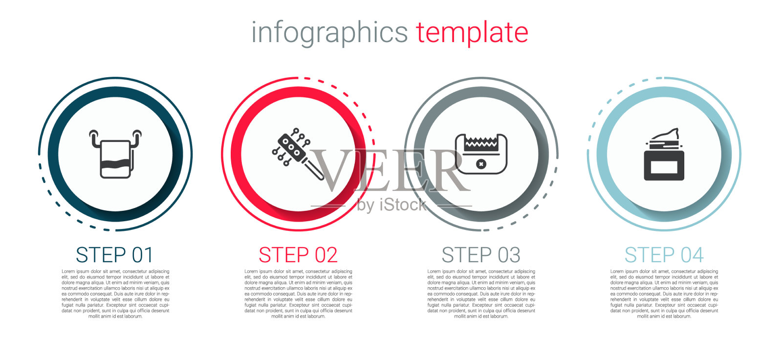 把毛巾放在衣架上，用梳子梳电发插画图片素材
