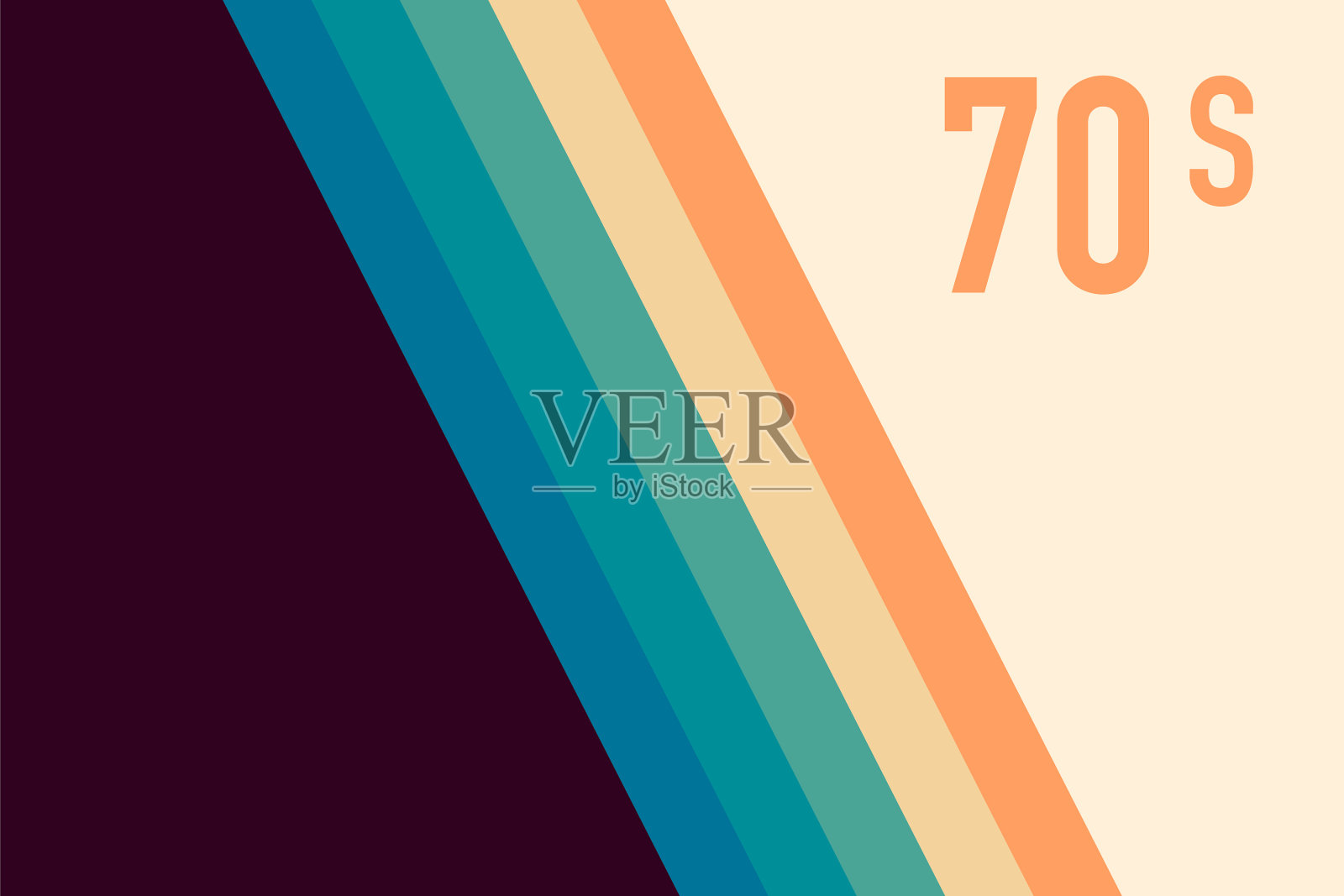 70年代70年代抽象股票复古线插画图片素材