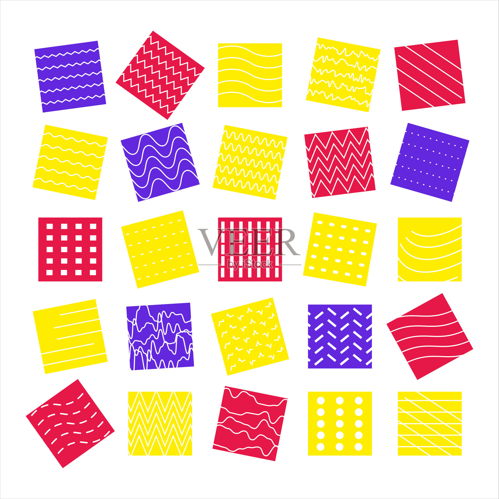 带有明亮元素的通用趋势形状插画图片素材