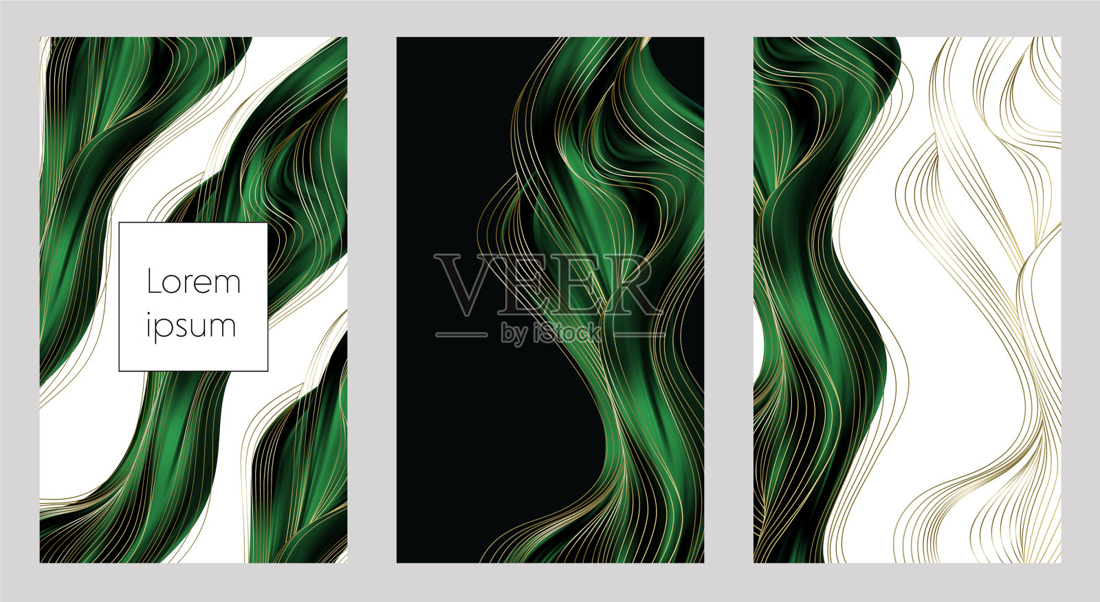 一套优雅的小册子卡背景封面插画图片素材