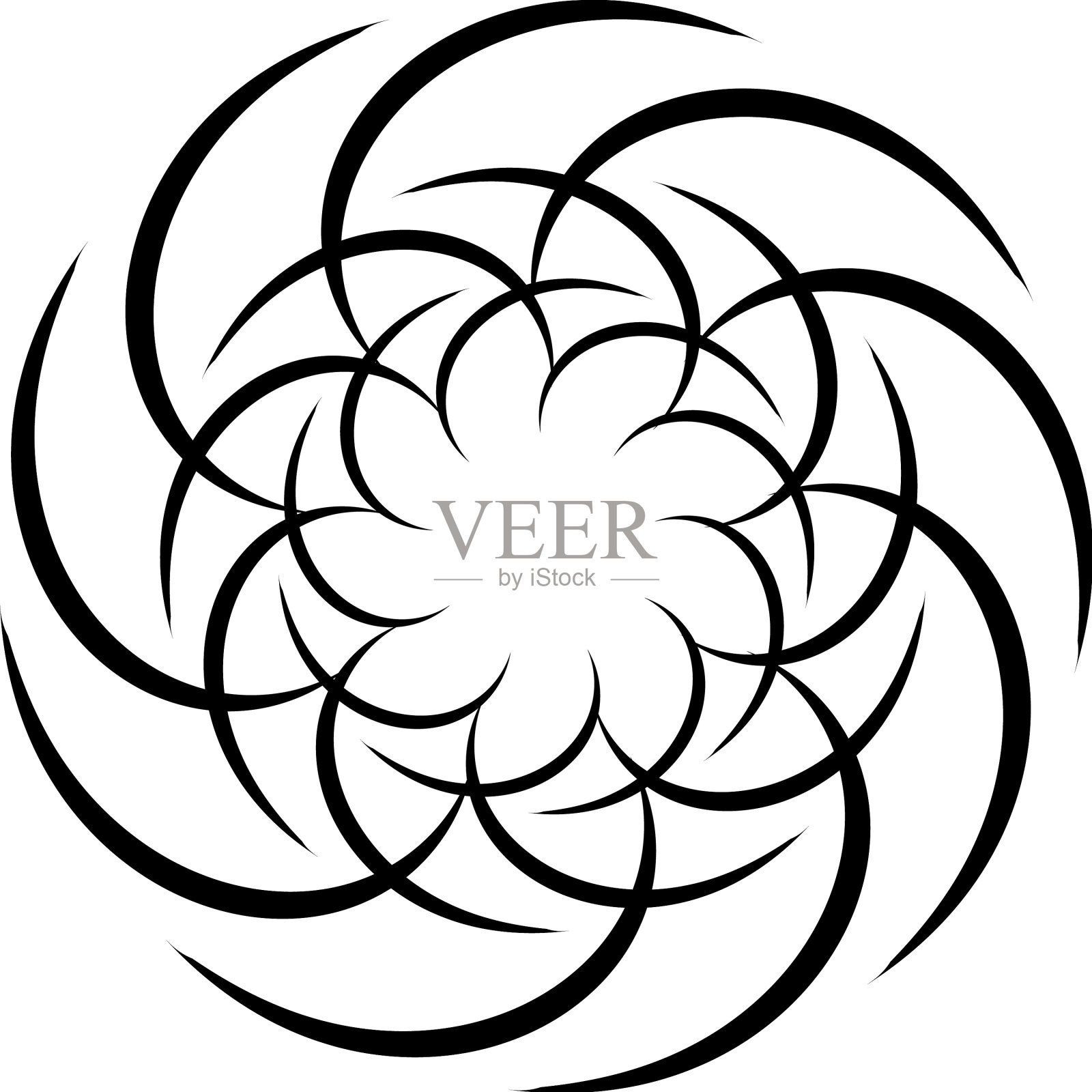 抽象圆形拉伸，非晶非形象化插画图片素材