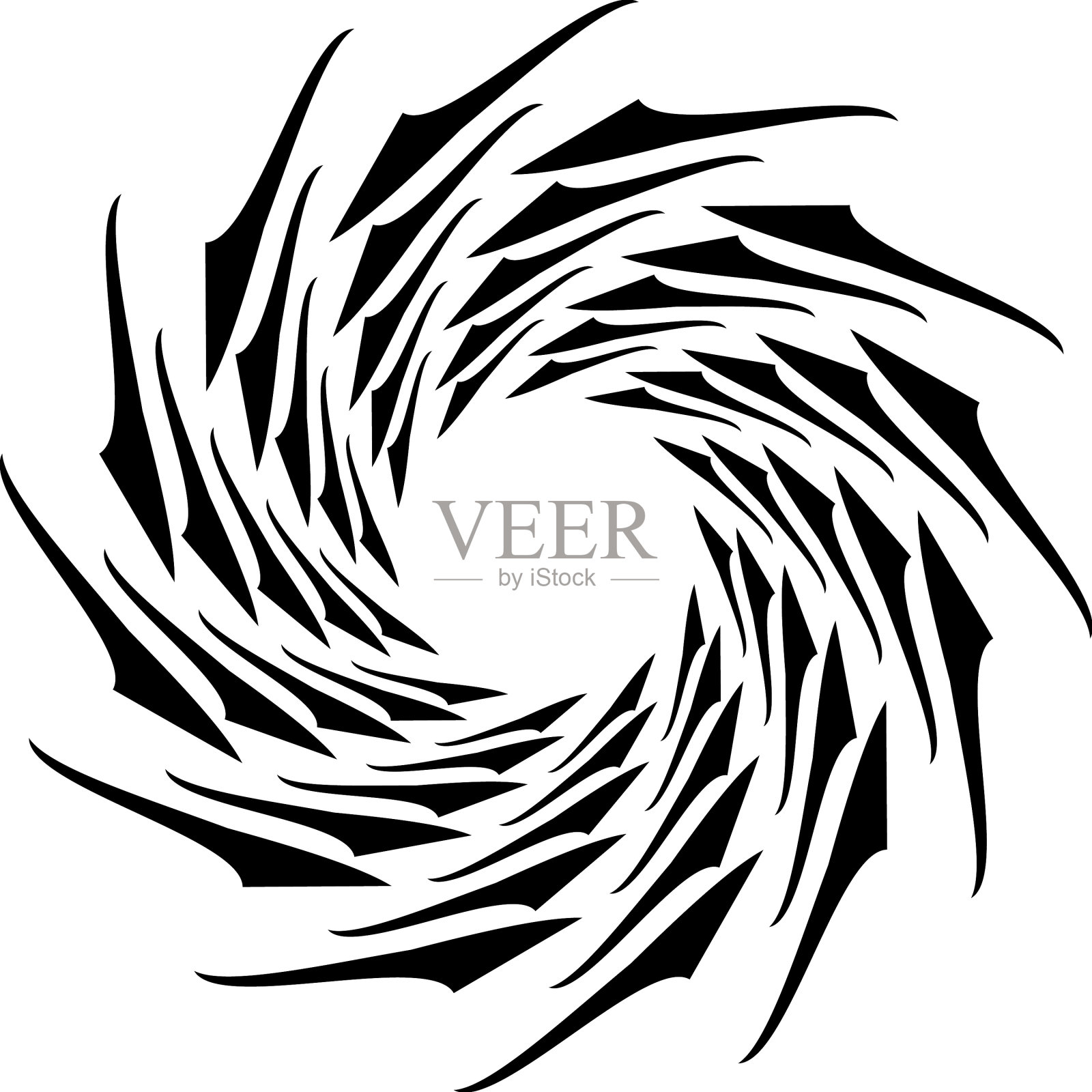 抽象圆形拉伸，非晶非形象化插画图片素材