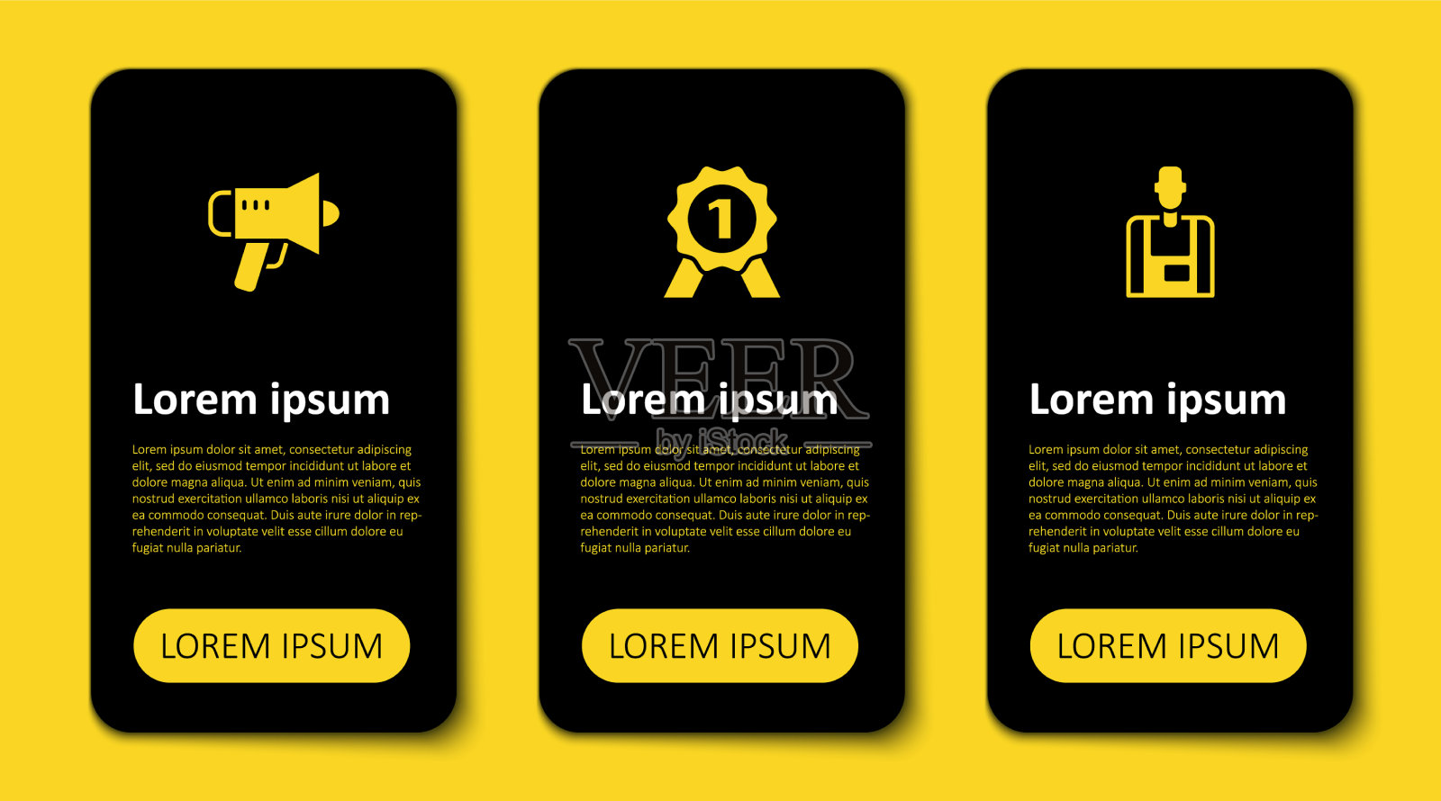 集销售奖章和扩音器业务插画图片素材