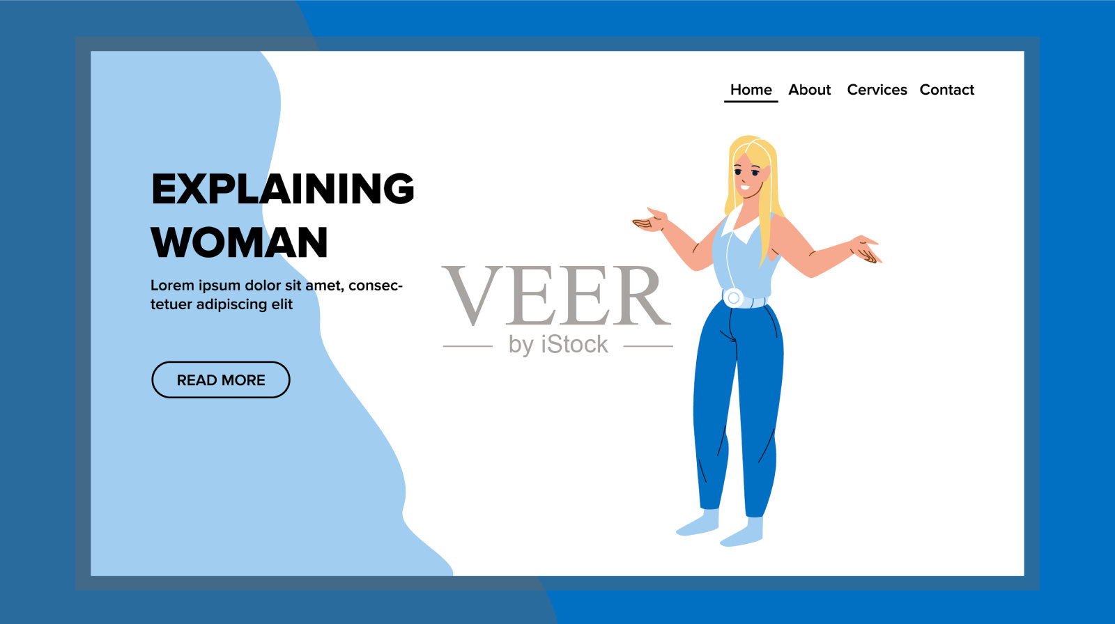 女人解释情况或策略设计模板素材