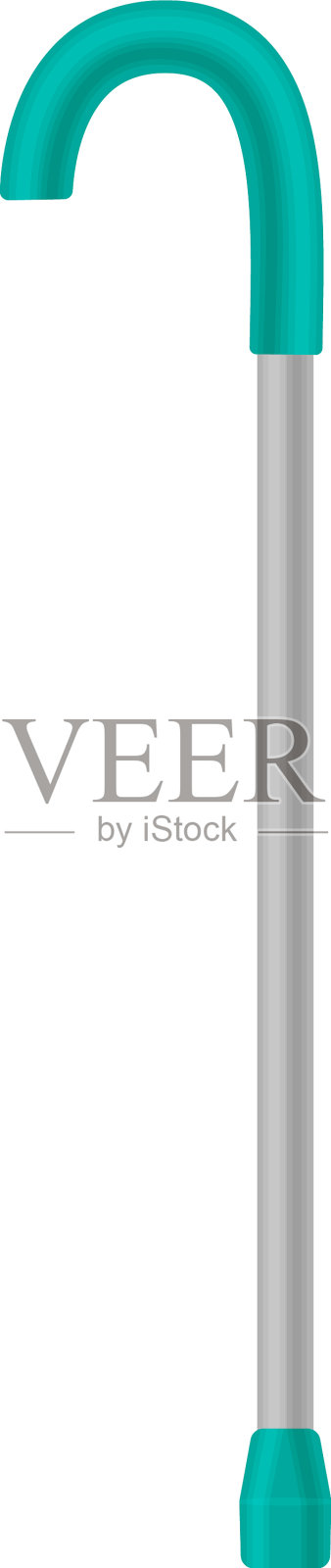 一根老人和普通人用的拐杖插画图片素材